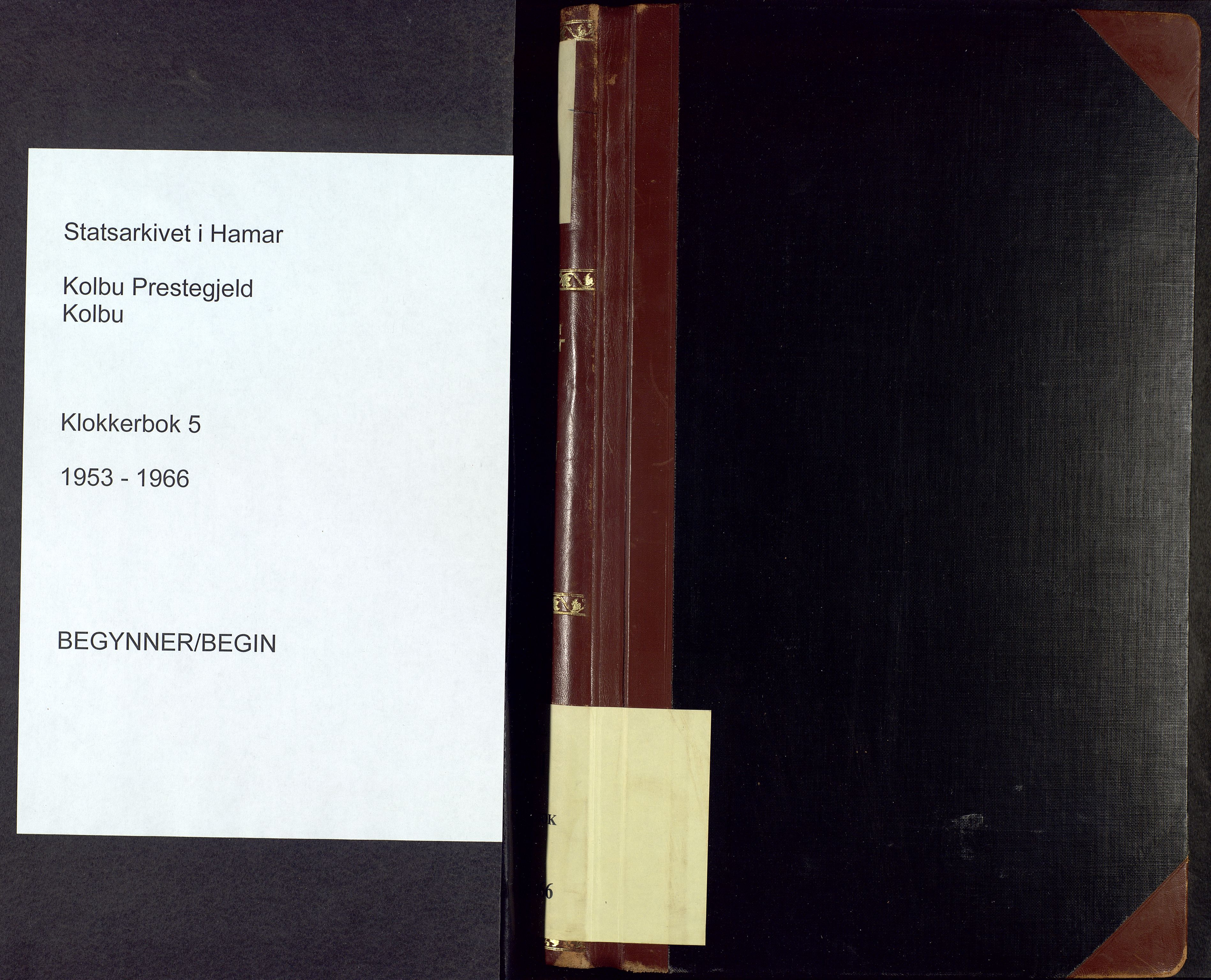Kolbu prestekontor, SAH/PREST-110/H/Ha/Hab/L0005: Parish register (copy) no. 5, 1953-1966