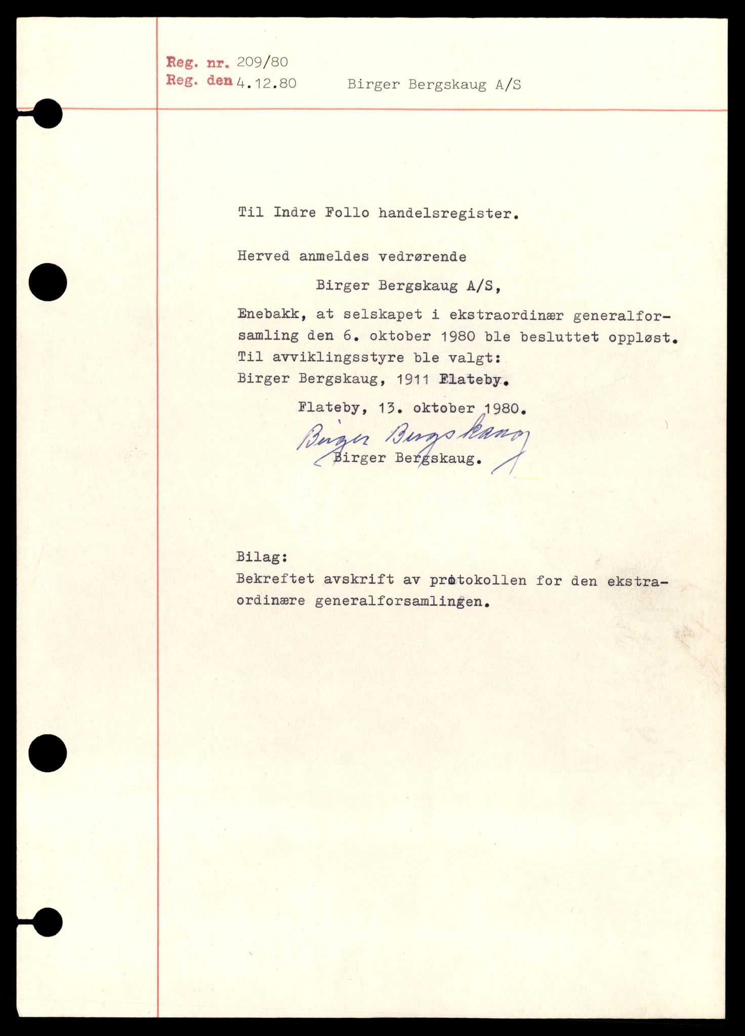 Indre Follo tingrett, AV/SAT-A-10086/K/Kb/Kba/L0009: Aksjeselskap, Bi - Ca, 1944-1990, p. 3