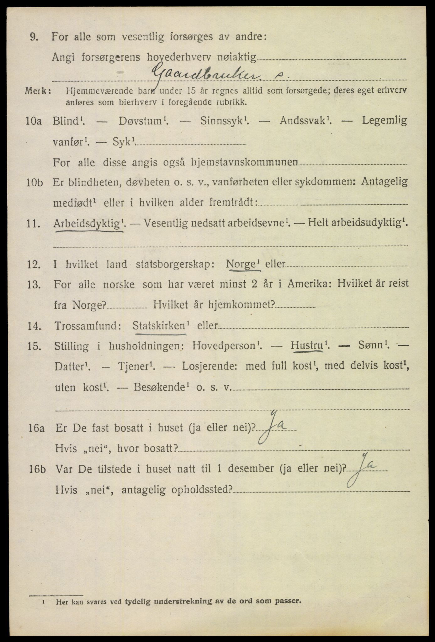 SAH, 1920 census for Søndre Land, 1920, p. 8182