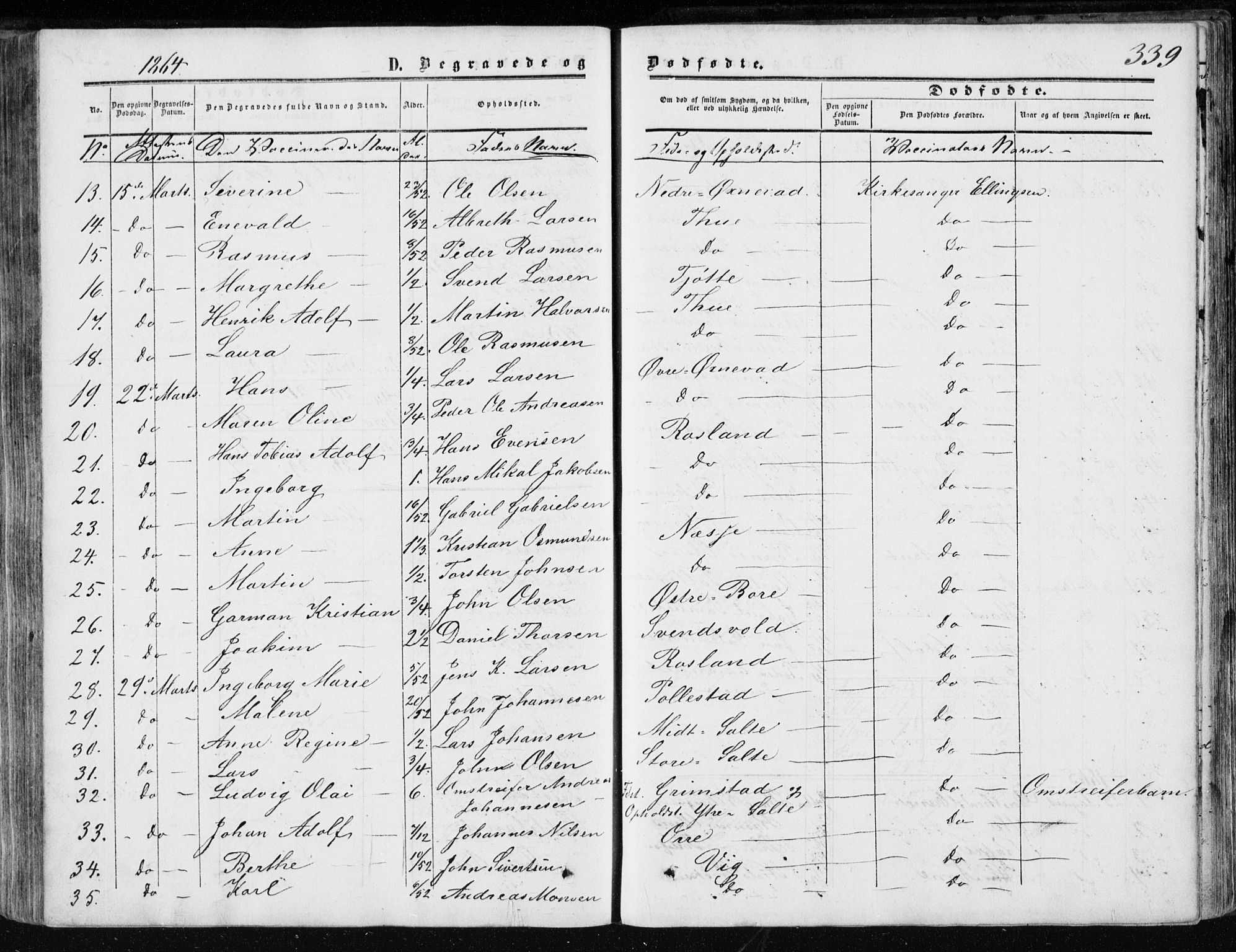 Klepp sokneprestkontor, AV/SAST-A-101803/001/3/30BA/L0005: Parish register (official) no. A 5, 1853-1870, p. 339