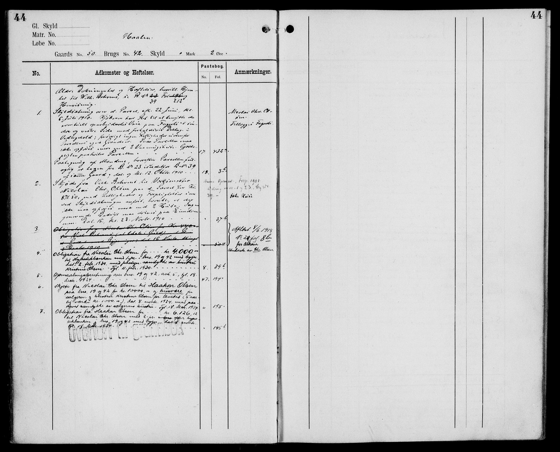 Midhordland sorenskriveri, AV/SAB-A-3001/1/G/Ga/Gab/L0110: Mortgage register no. II.A.b.110, p. 44