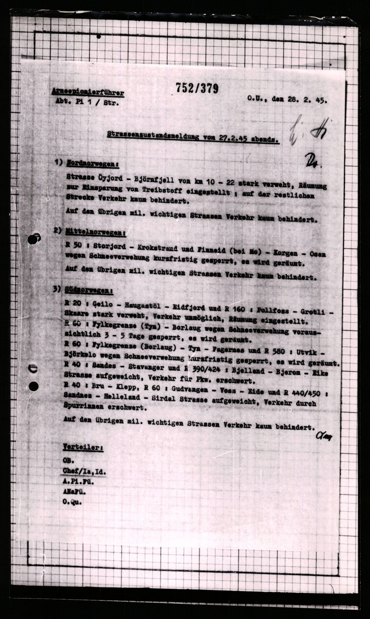 Forsvarets Overkommando. 2 kontor. Arkiv 11.4. Spredte tyske arkivsaker, AV/RA-RAFA-7031/D/Dar/Dara/L0007: Krigsdagbøker for 20. Gebirgs-Armee-Oberkommando (AOK 20), 1945, p. 655