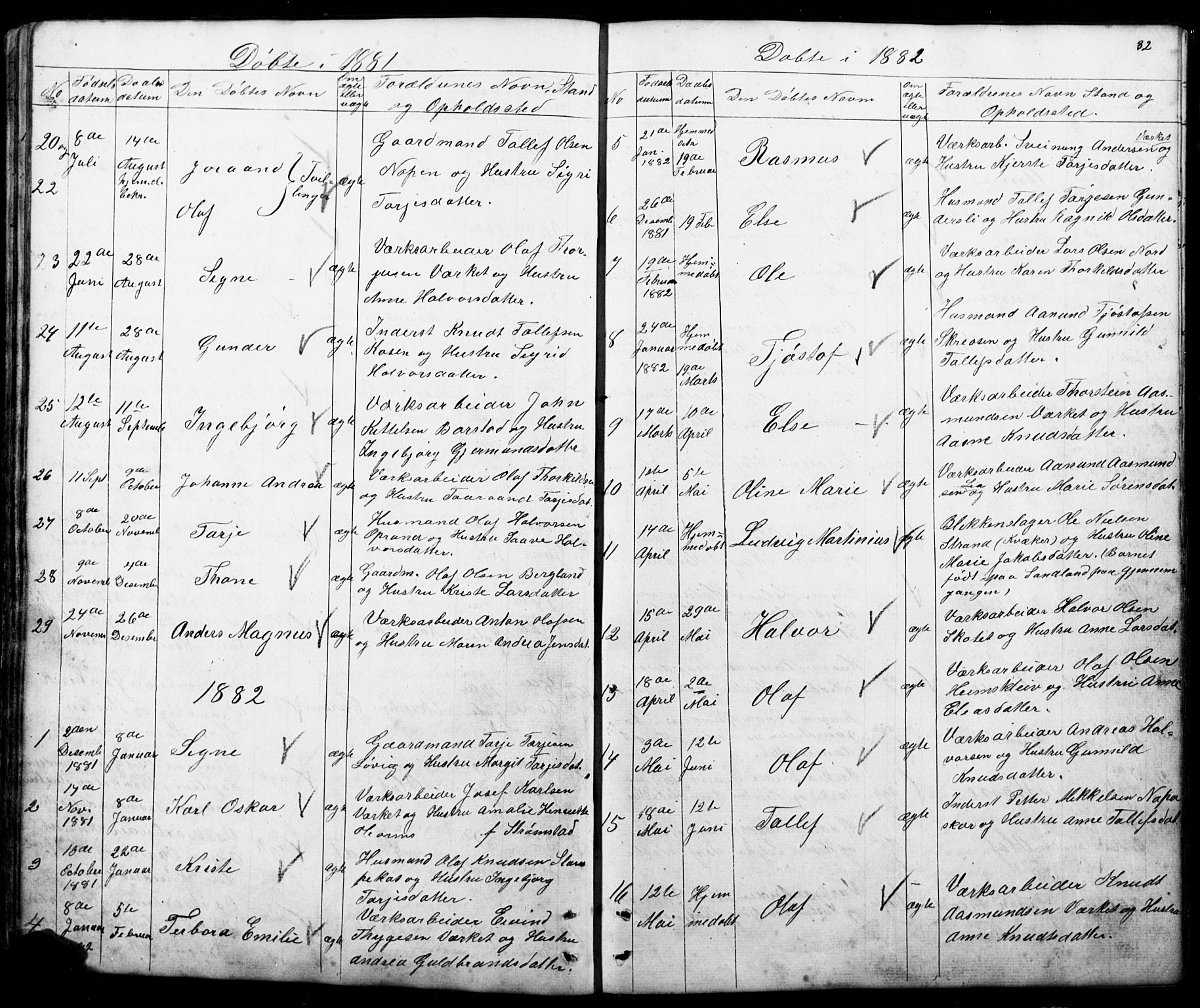 Mo kirkebøker, SAKO/A-286/G/Gb/L0002: Parish register (copy) no. II 2, 1851-1890, p. 32