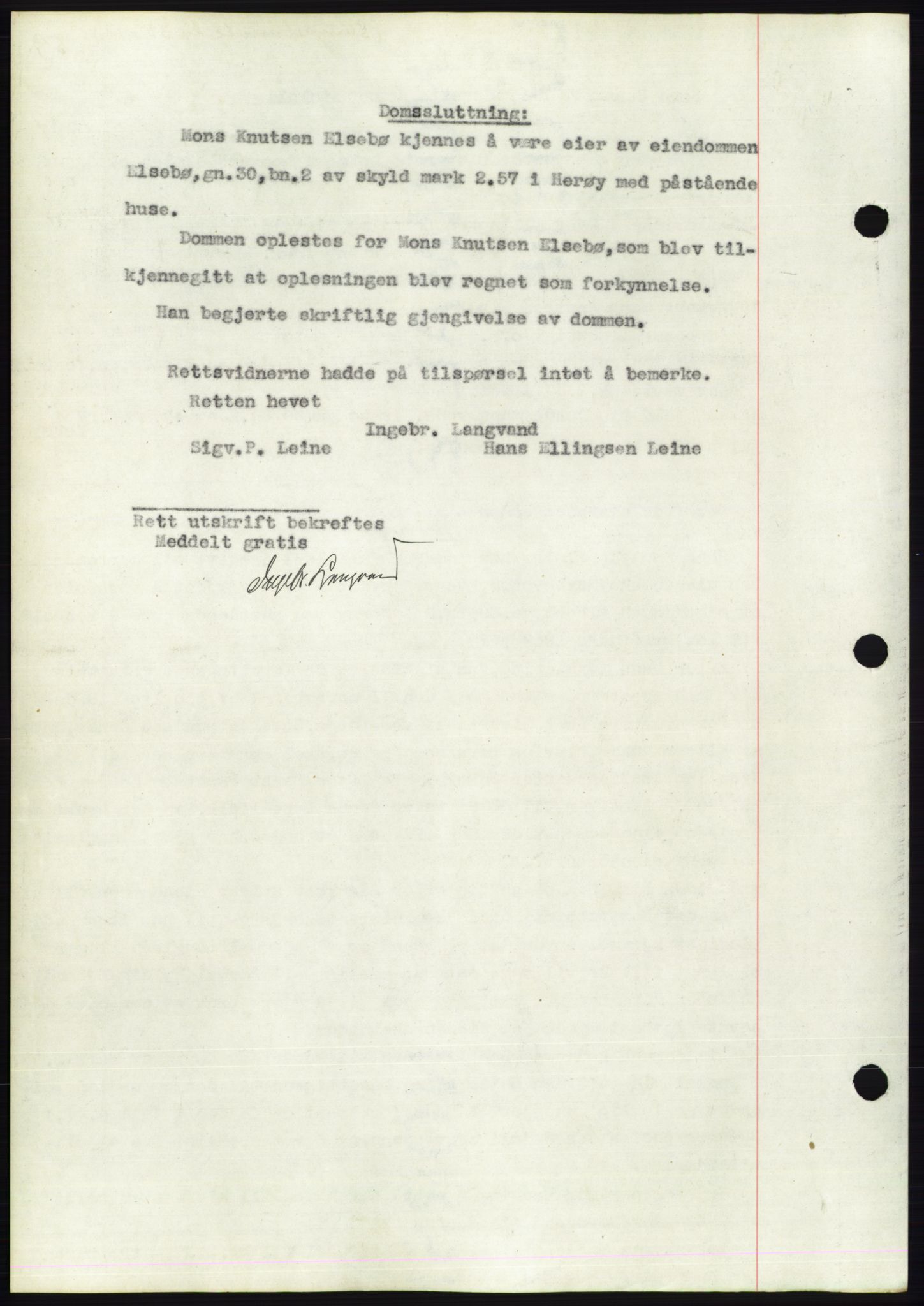 Søre Sunnmøre sorenskriveri, AV/SAT-A-4122/1/2/2C/L0053: Mortgage book no. 47, 1931-1932, Deed date: 14.11.1931