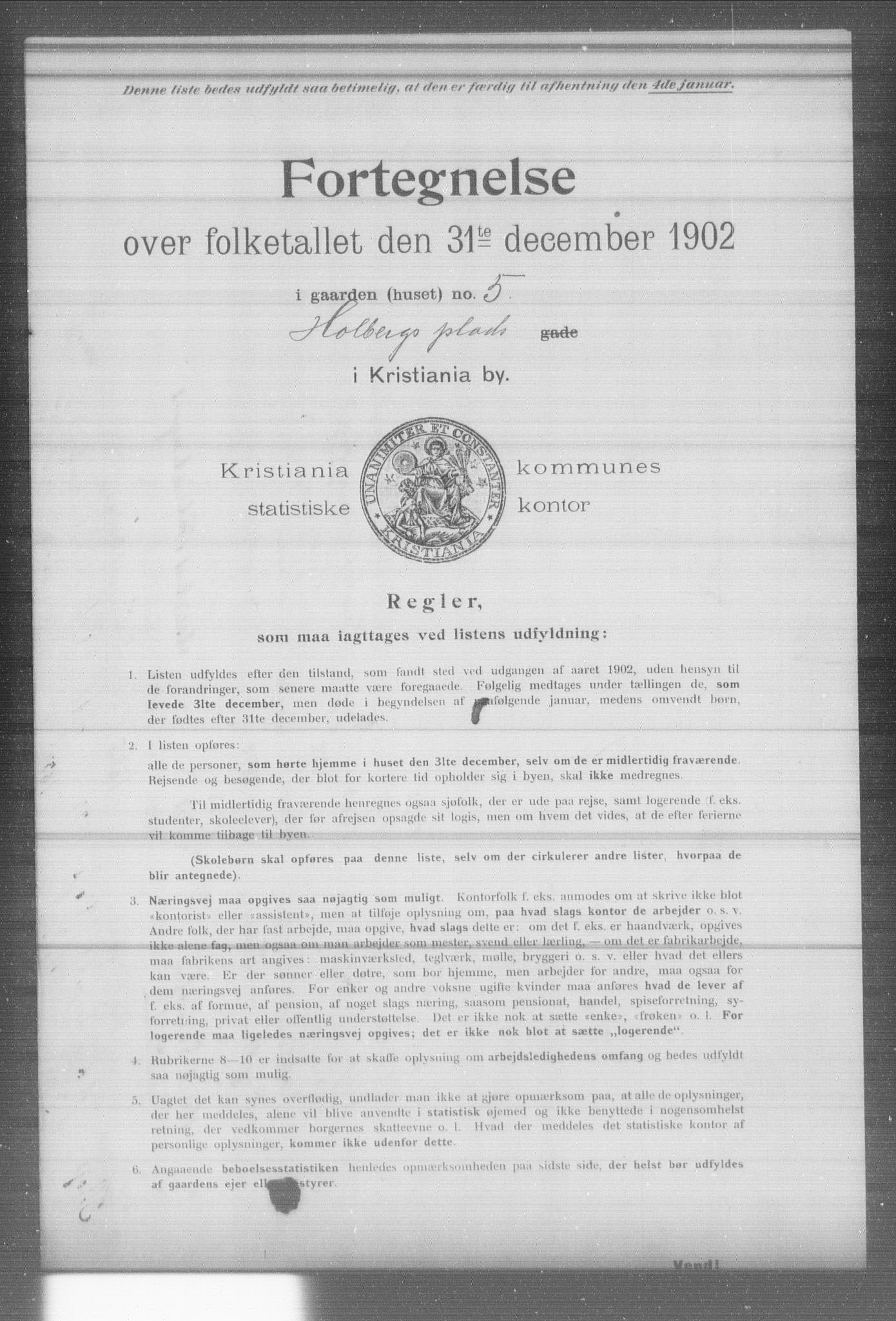 OBA, Municipal Census 1902 for Kristiania, 1902, p. 7703