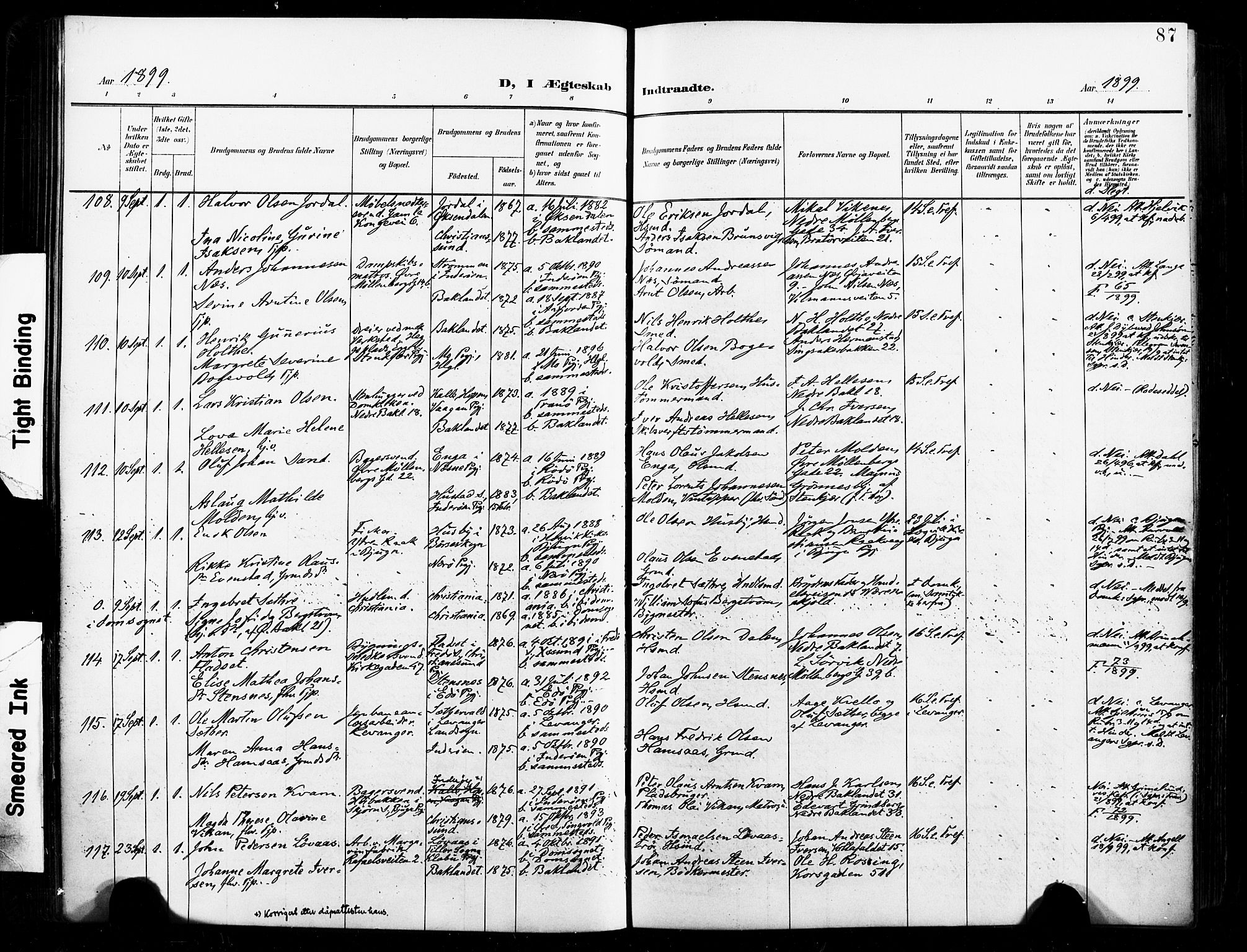 Ministerialprotokoller, klokkerbøker og fødselsregistre - Sør-Trøndelag, AV/SAT-A-1456/604/L0198: Parish register (official) no. 604A19, 1893-1900, p. 87