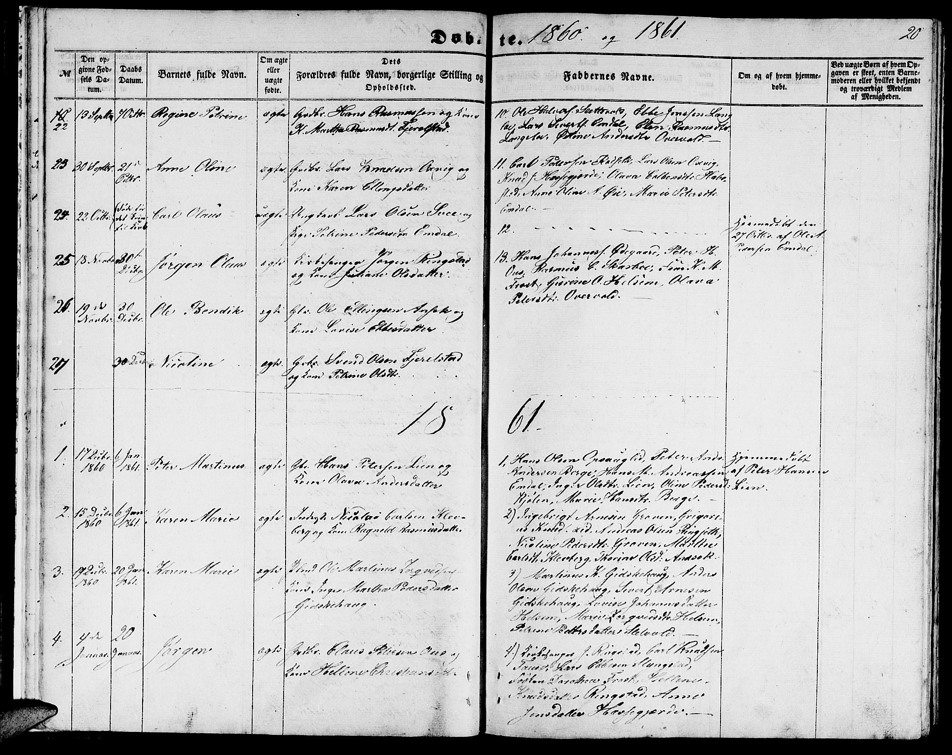 Ministerialprotokoller, klokkerbøker og fødselsregistre - Møre og Romsdal, AV/SAT-A-1454/520/L0291: Parish register (copy) no. 520C03, 1854-1881, p. 20