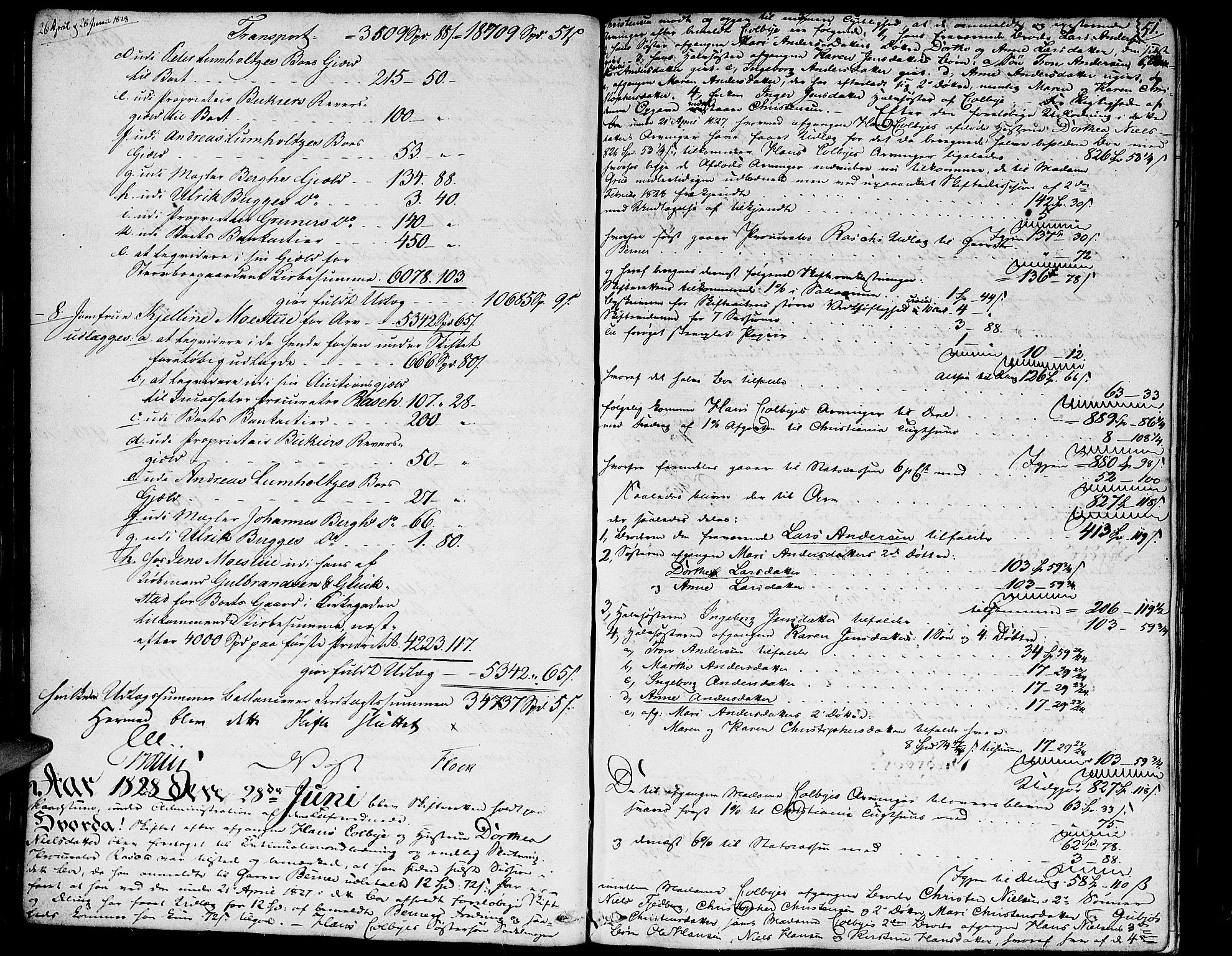 Oslo skifterett, AV/SAO-A-10383/H/Hd/Hda/L0001a: Skifteutlodningsprotokoll, 1827-1839, p. 50b-51a
