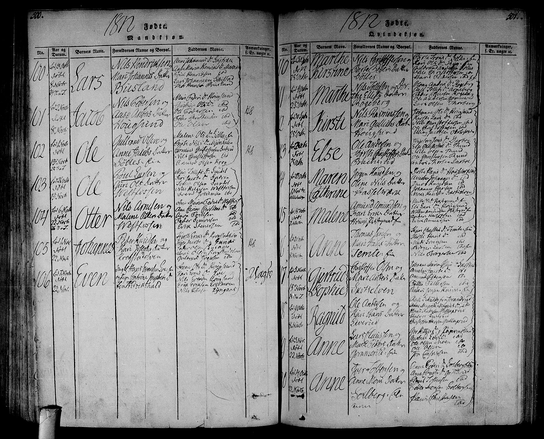 Eiker kirkebøker, SAKO/A-4/F/Fa/L0010: Parish register (official) no. I 10, 1806-1815, p. 500-501