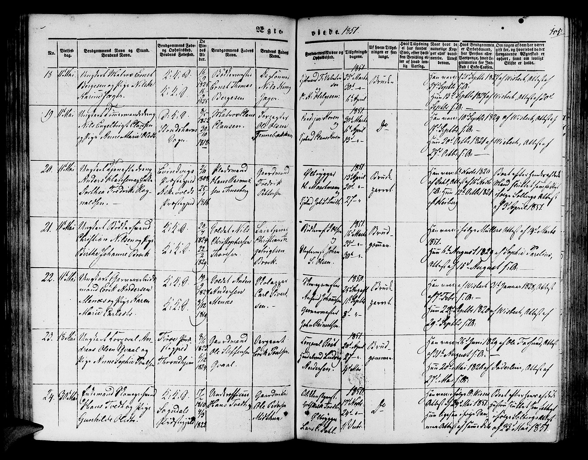 Korskirken sokneprestembete, SAB/A-76101/H/Hab: Parish register (copy) no. D 1, 1840-1867, p. 105