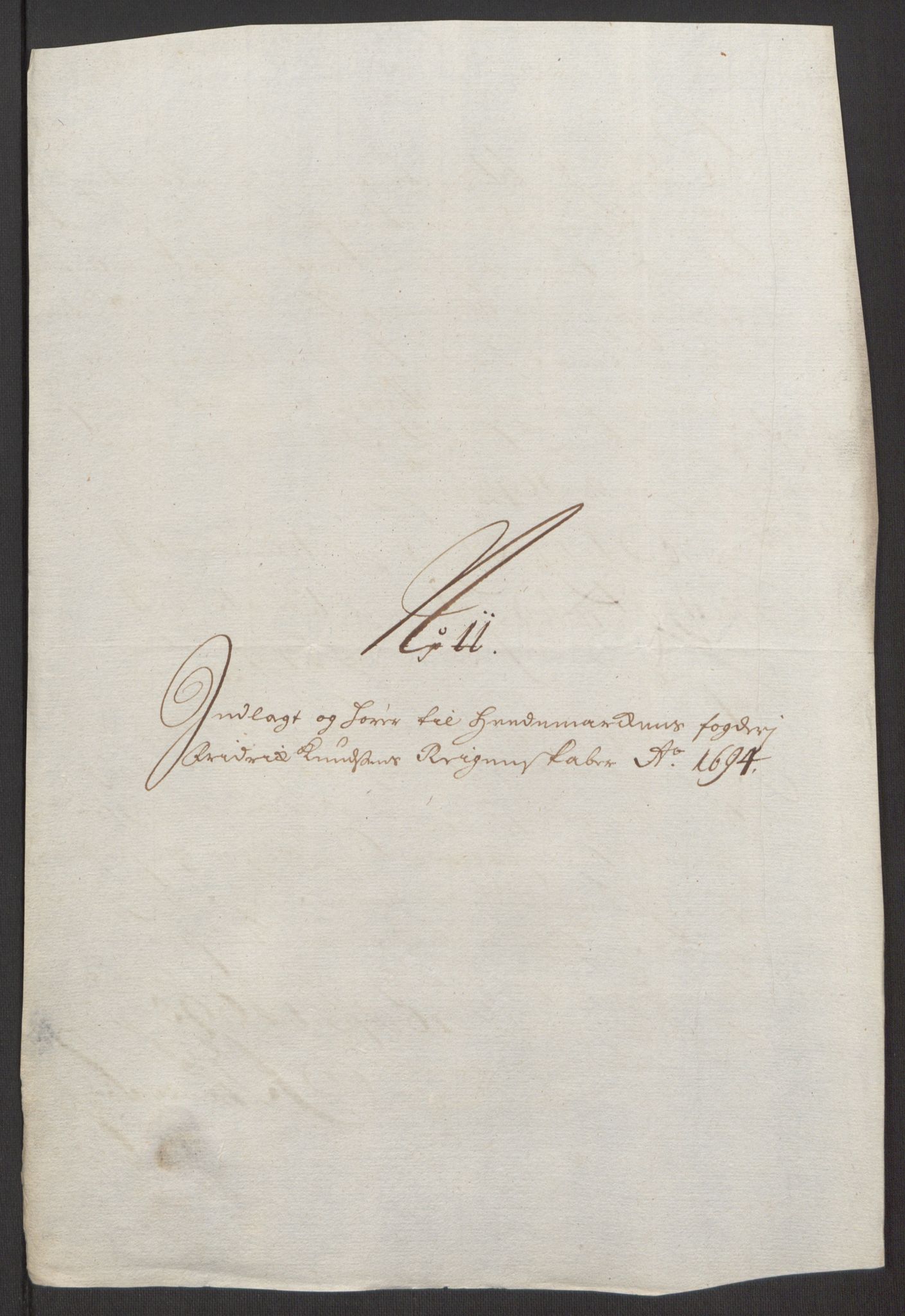 Rentekammeret inntil 1814, Reviderte regnskaper, Fogderegnskap, RA/EA-4092/R16/L1035: Fogderegnskap Hedmark, 1694, p. 199