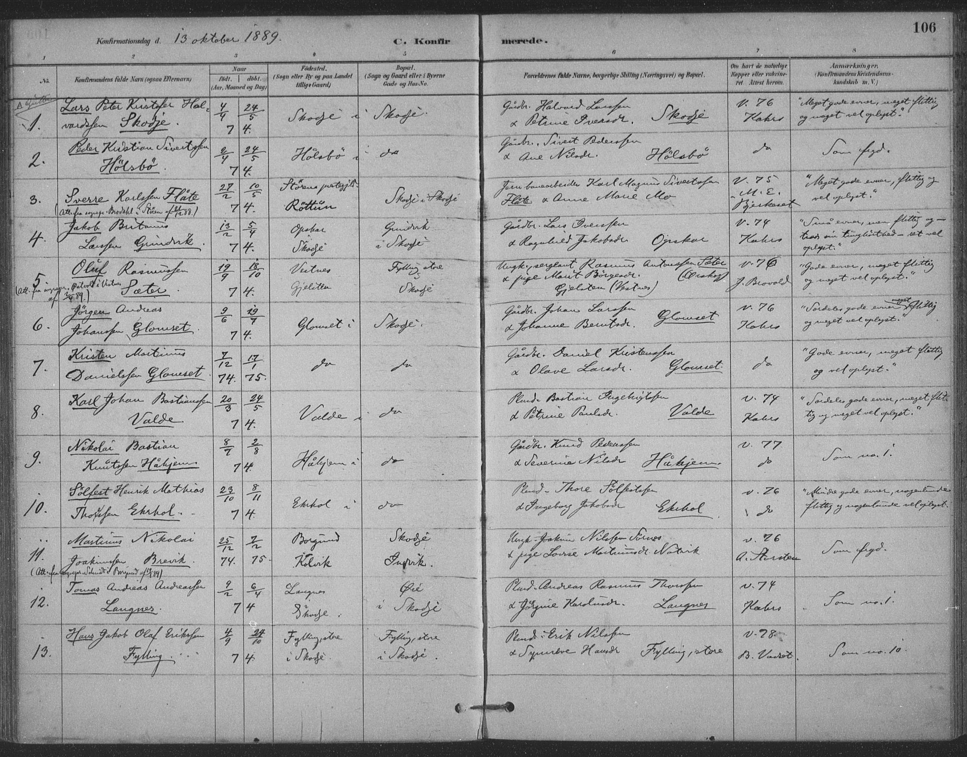 Ministerialprotokoller, klokkerbøker og fødselsregistre - Møre og Romsdal, AV/SAT-A-1454/524/L0356: Parish register (official) no. 524A08, 1880-1899, p. 106