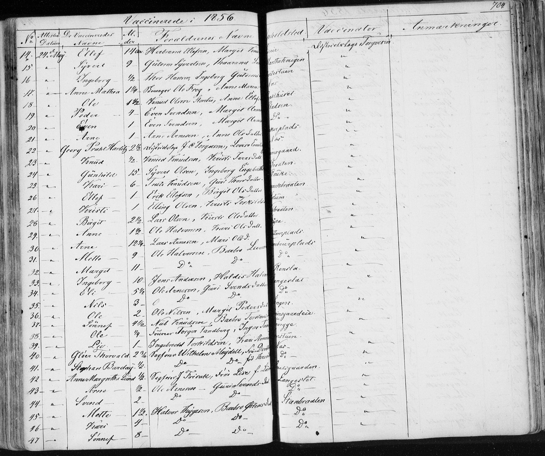 Nes kirkebøker, AV/SAKO-A-236/F/Fa/L0009: Parish register (official) no. 9, 1834-1863, p. 704