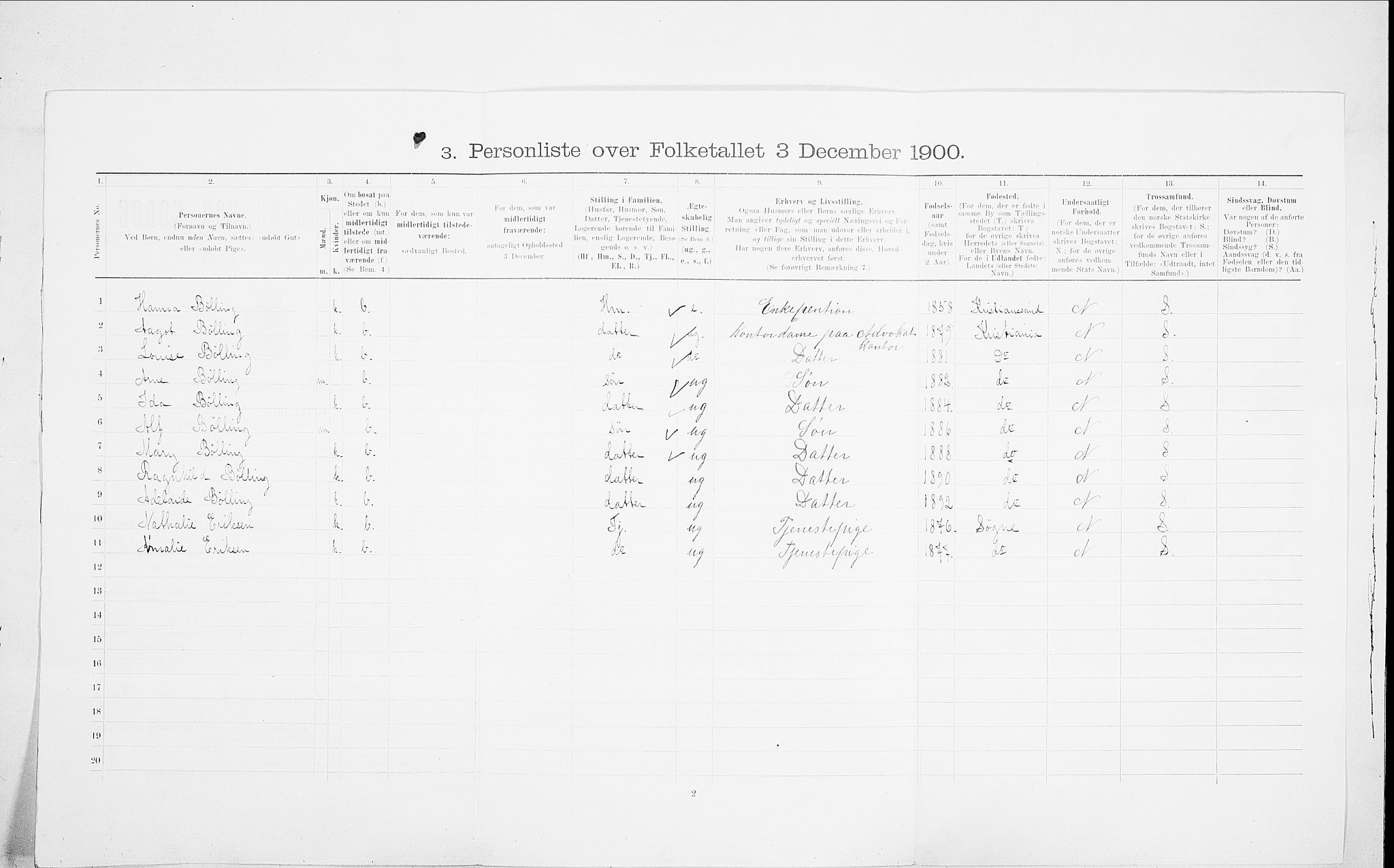SAO, 1900 census for Kristiania, 1900, p. 100365