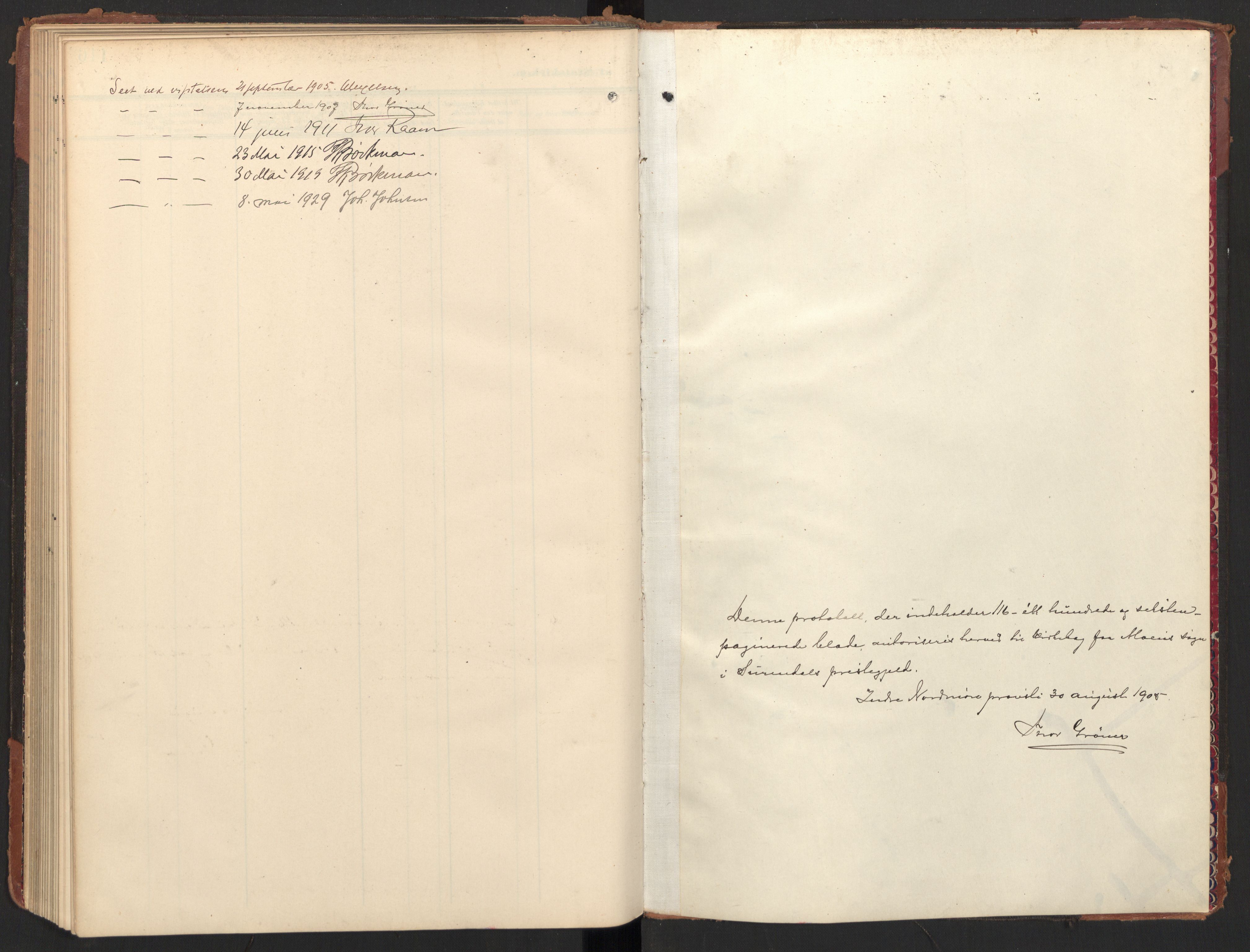 Ministerialprotokoller, klokkerbøker og fødselsregistre - Møre og Romsdal, AV/SAT-A-1454/597/L1063: Parish register (official) no. 597A02, 1905-1923