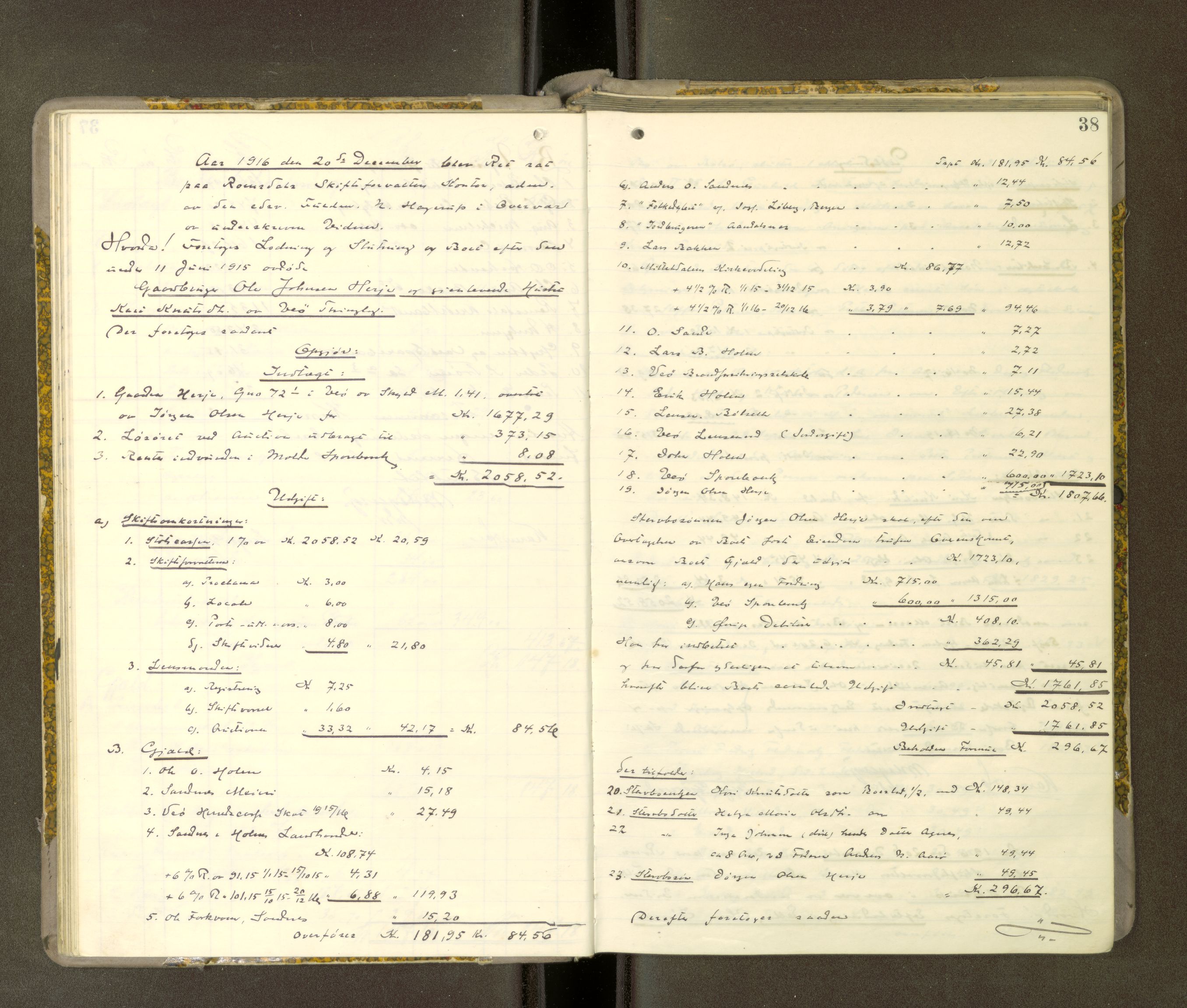 Romsdal sorenskriveri, AV/SAT-A-4149/1/3/3A/L0021: Skifteutlodnings Protokoll 7, 1916-1920, p. 37b-38a