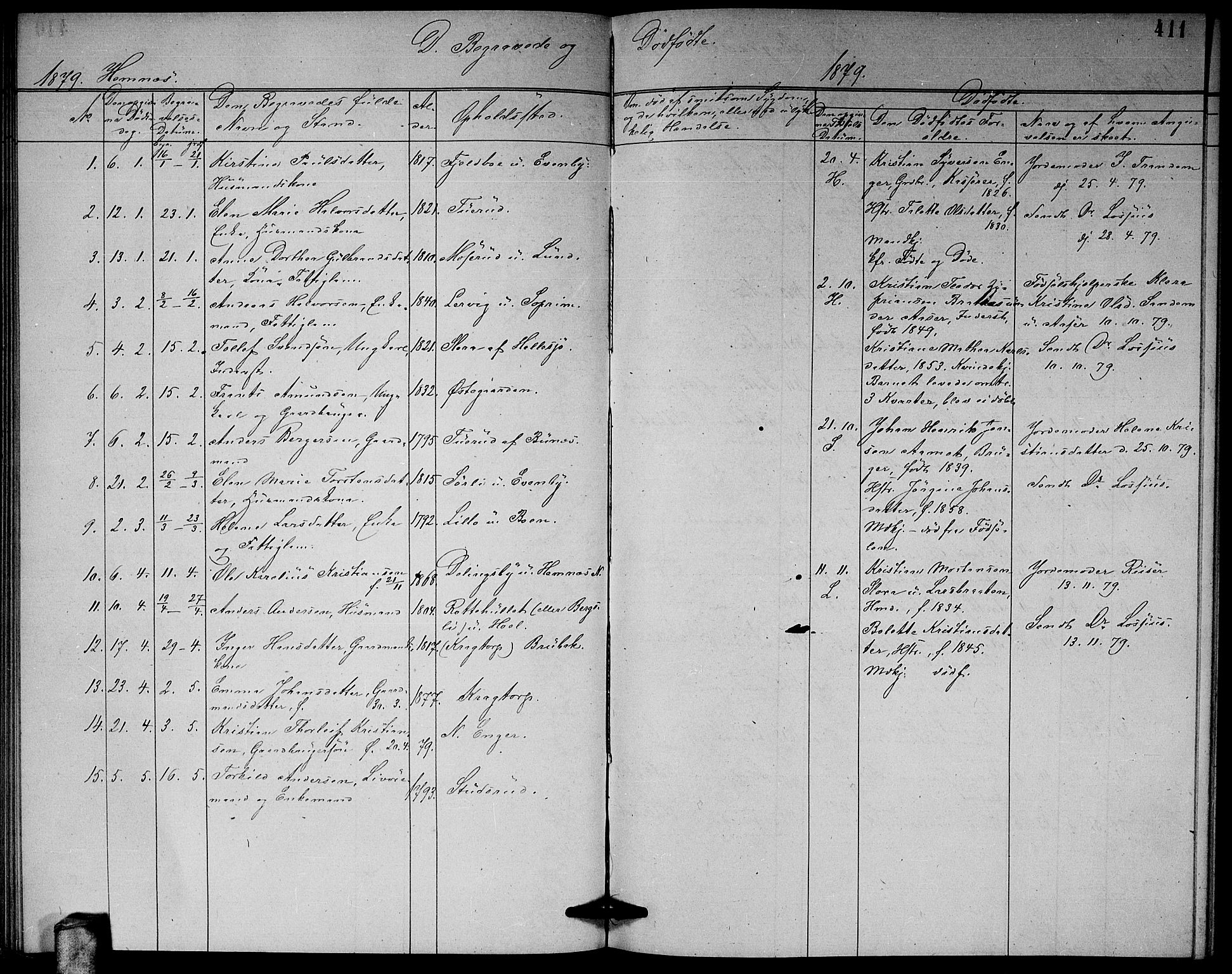 Høland prestekontor Kirkebøker, SAO/A-10346a/G/Ga/L0006: Parish register (copy) no. I 6, 1869-1879, p. 411