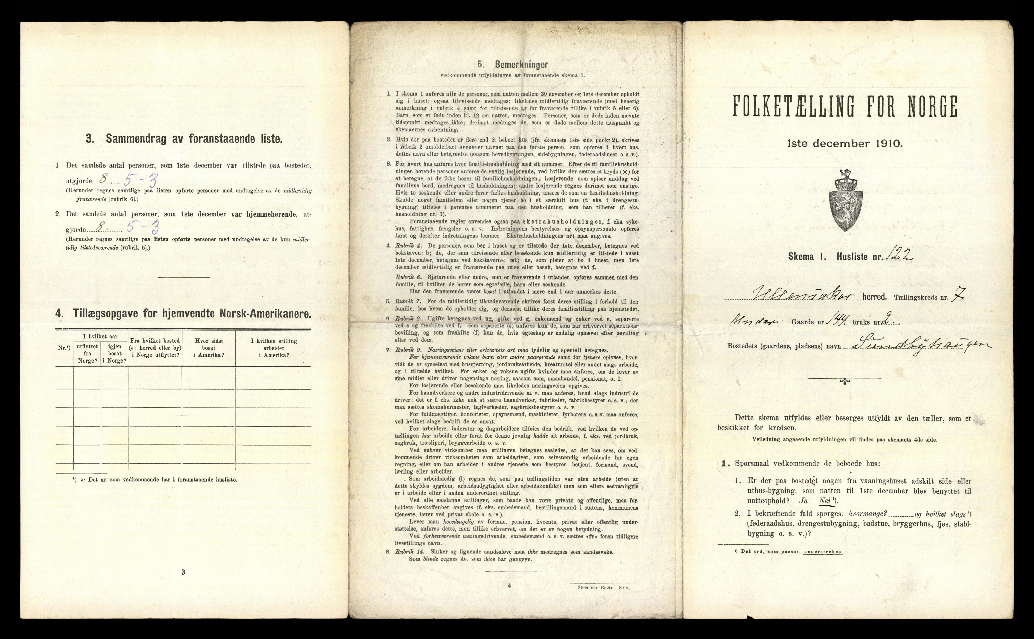 RA, 1910 census for Ullensaker, 1910, p. 1761