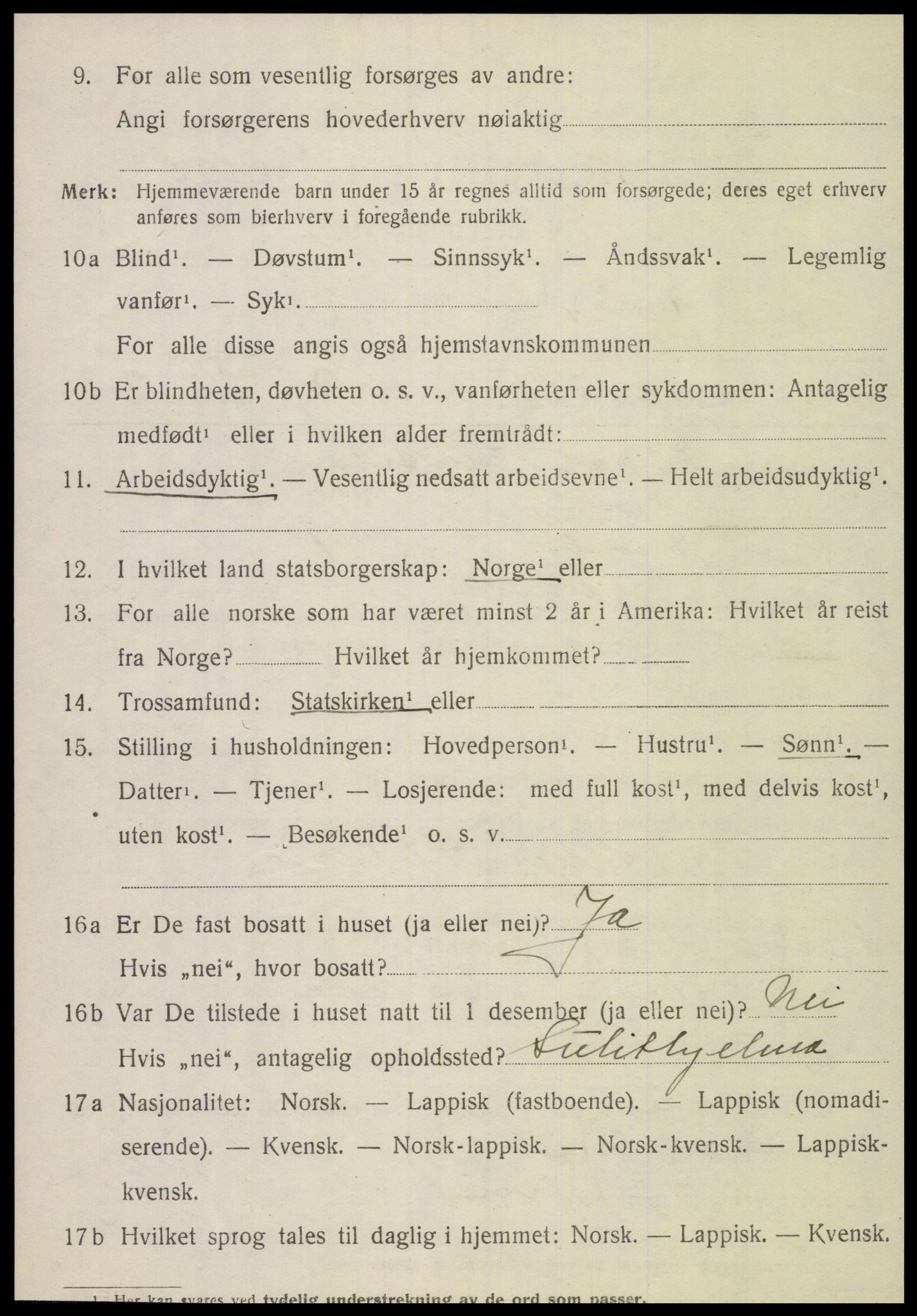 SAT, 1920 census for Brønnøy, 1920, p. 2317