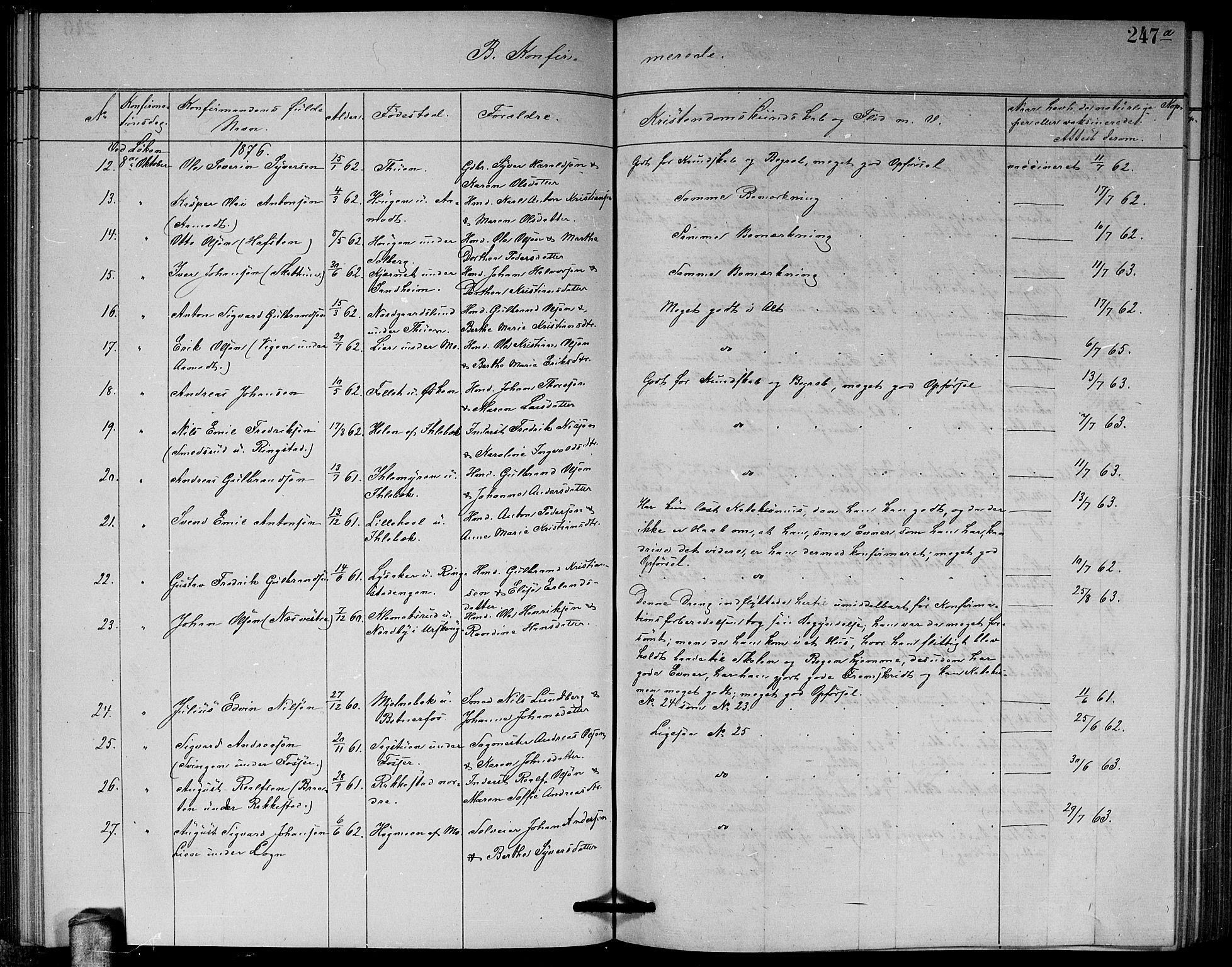 Høland prestekontor Kirkebøker, AV/SAO-A-10346a/G/Ga/L0006: Parish register (copy) no. I 6, 1869-1879, p. 247