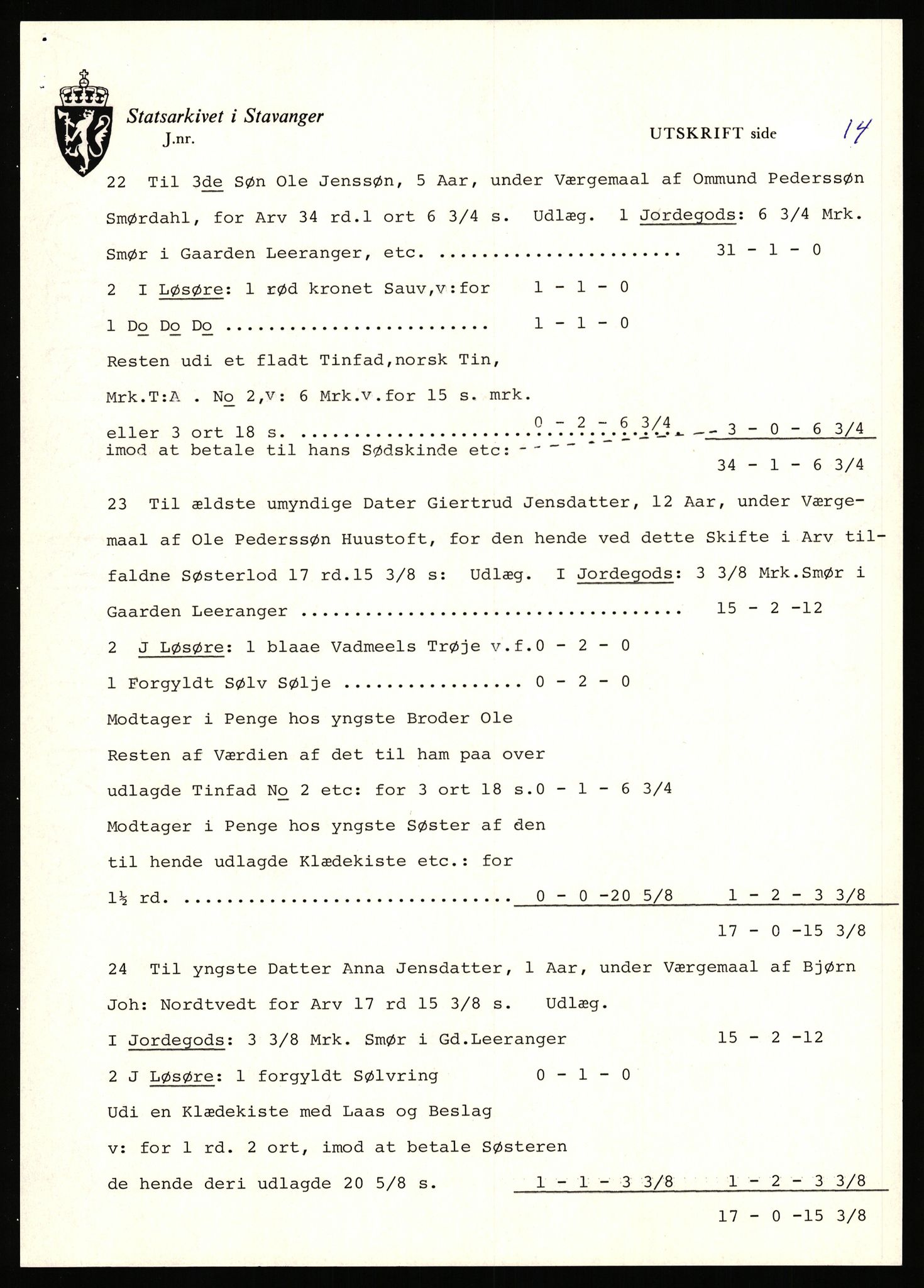 Statsarkivet i Stavanger, AV/SAST-A-101971/03/Y/Yj/L0053: Avskrifter sortert etter gårdsnavn: Leigvam - Liland, 1750-1930, p. 68