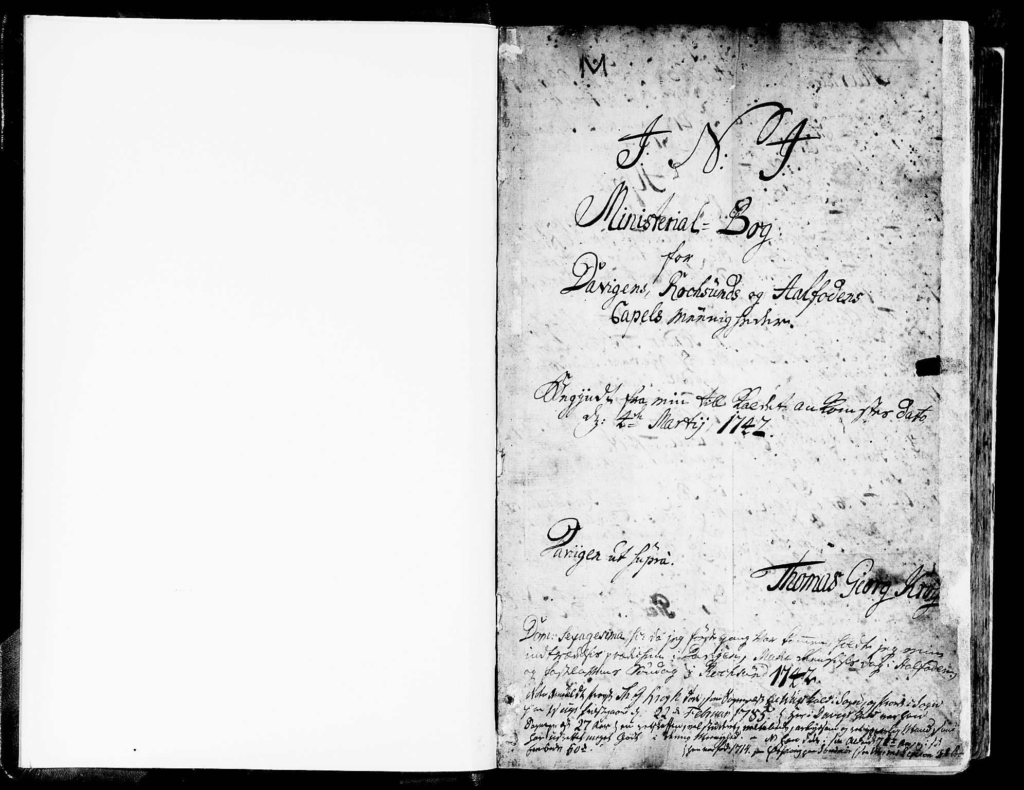 Davik sokneprestembete, SAB/A-79701/H/Haa/Haaa/L0002: Parish register (official) no. A 2, 1742-1816, p. 1