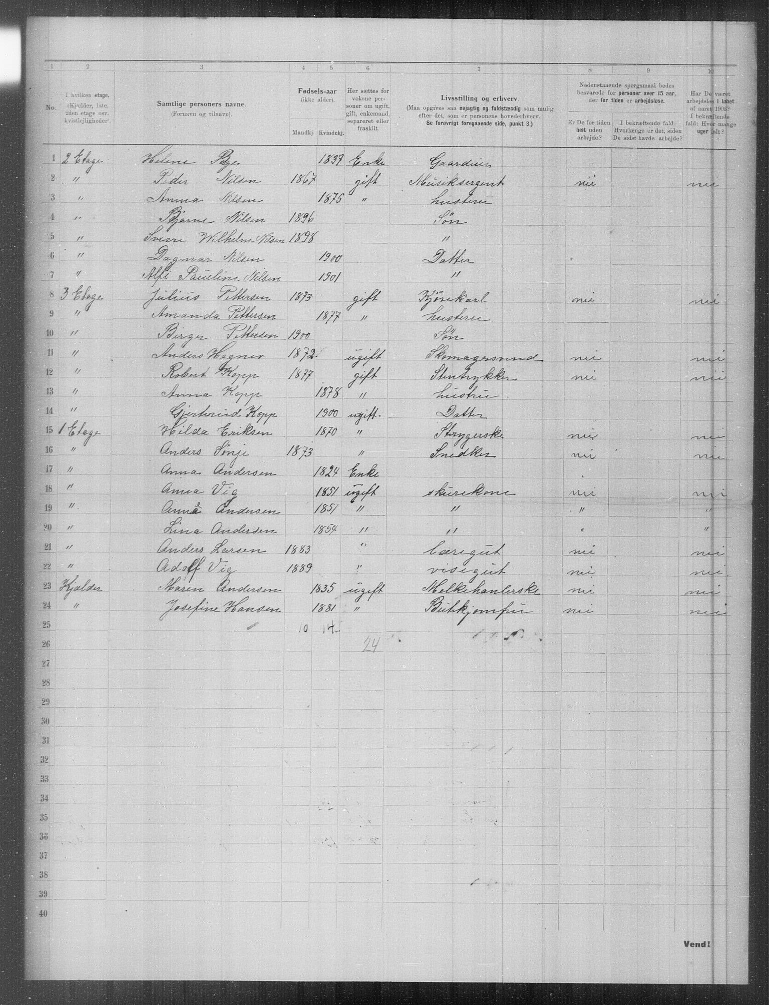 OBA, Municipal Census 1903 for Kristiania, 1903, p. 4985