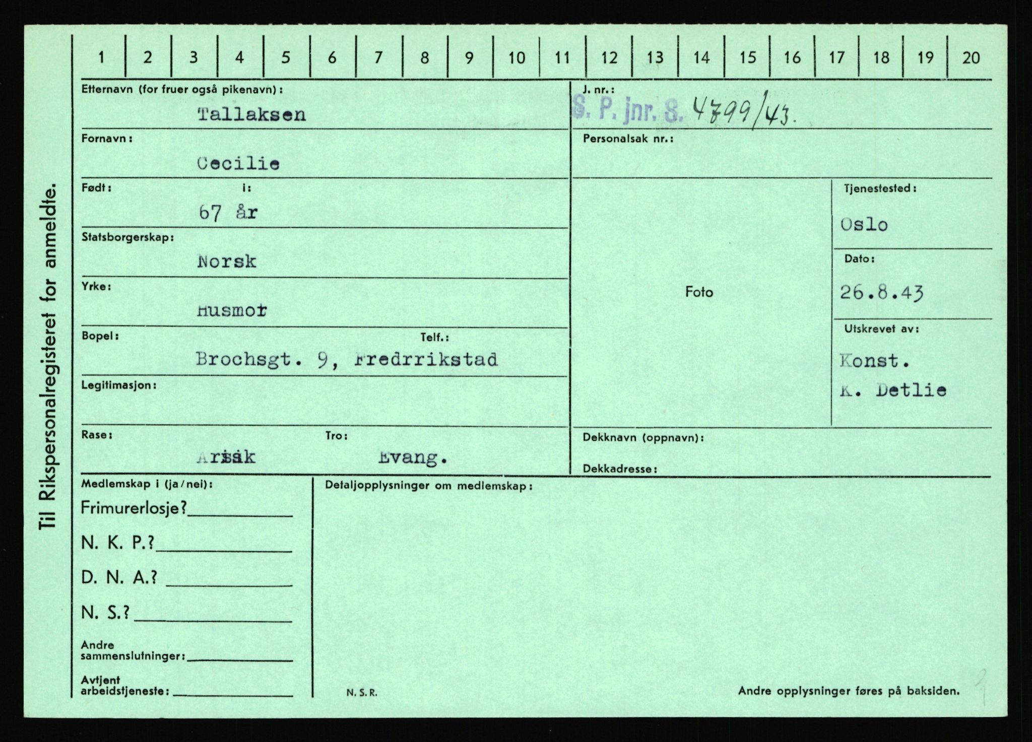 Statspolitiet - Hovedkontoret / Osloavdelingen, AV/RA-S-1329/C/Ca/L0015: Svea - Tøsse, 1943-1945, p. 1844