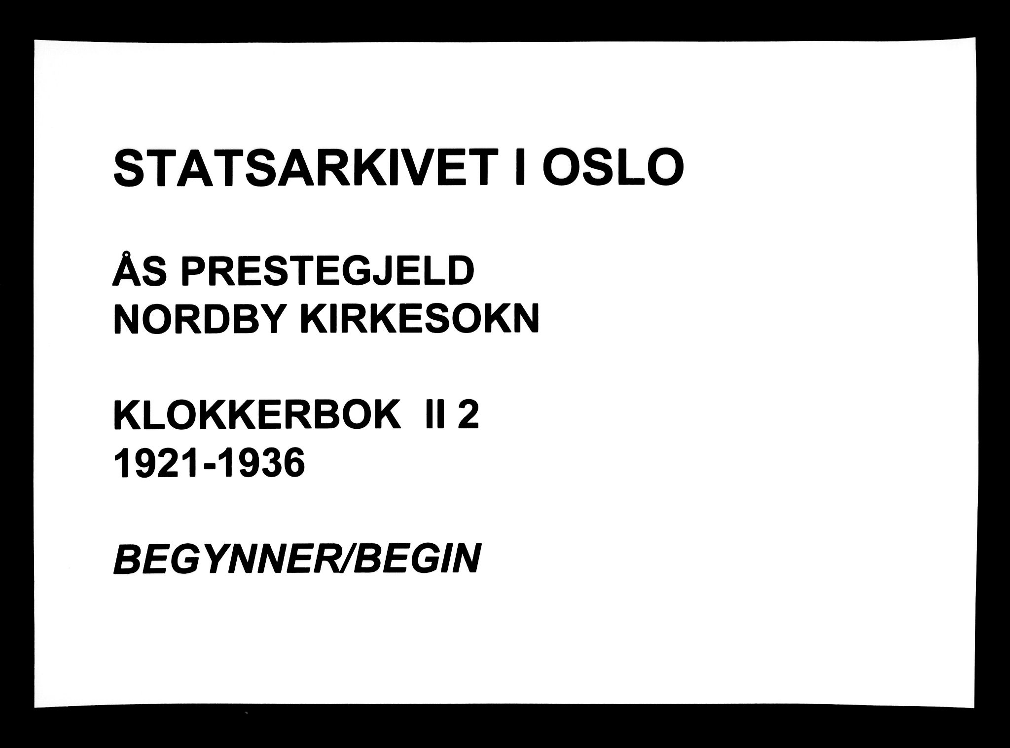 Ås prestekontor Kirkebøker, AV/SAO-A-10894/G/Gb/L0002: Parish register (copy) no. II 2, 1921-1936