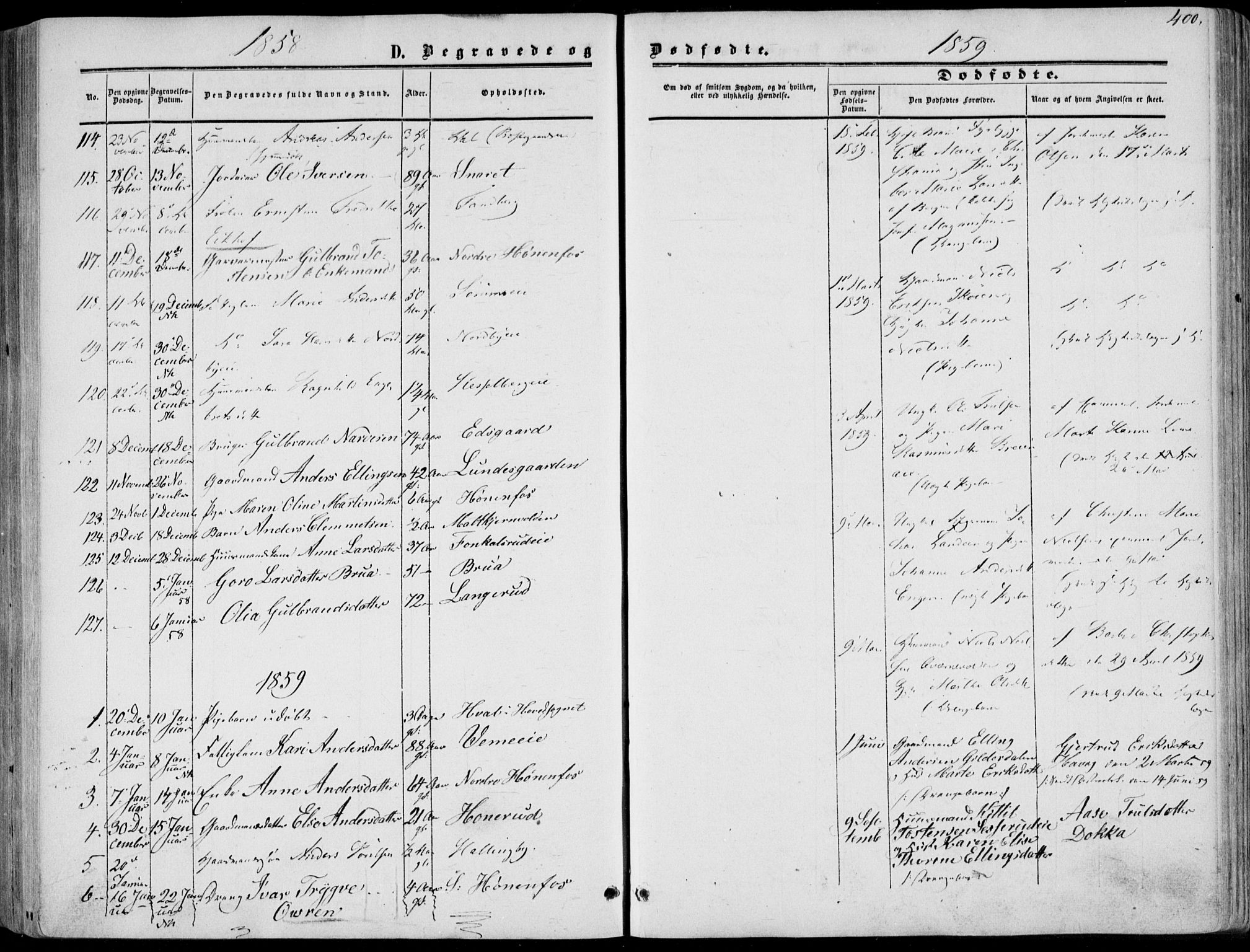 Norderhov kirkebøker, SAKO/A-237/F/Fa/L0012: Parish register (official) no. 12, 1856-1865, p. 400