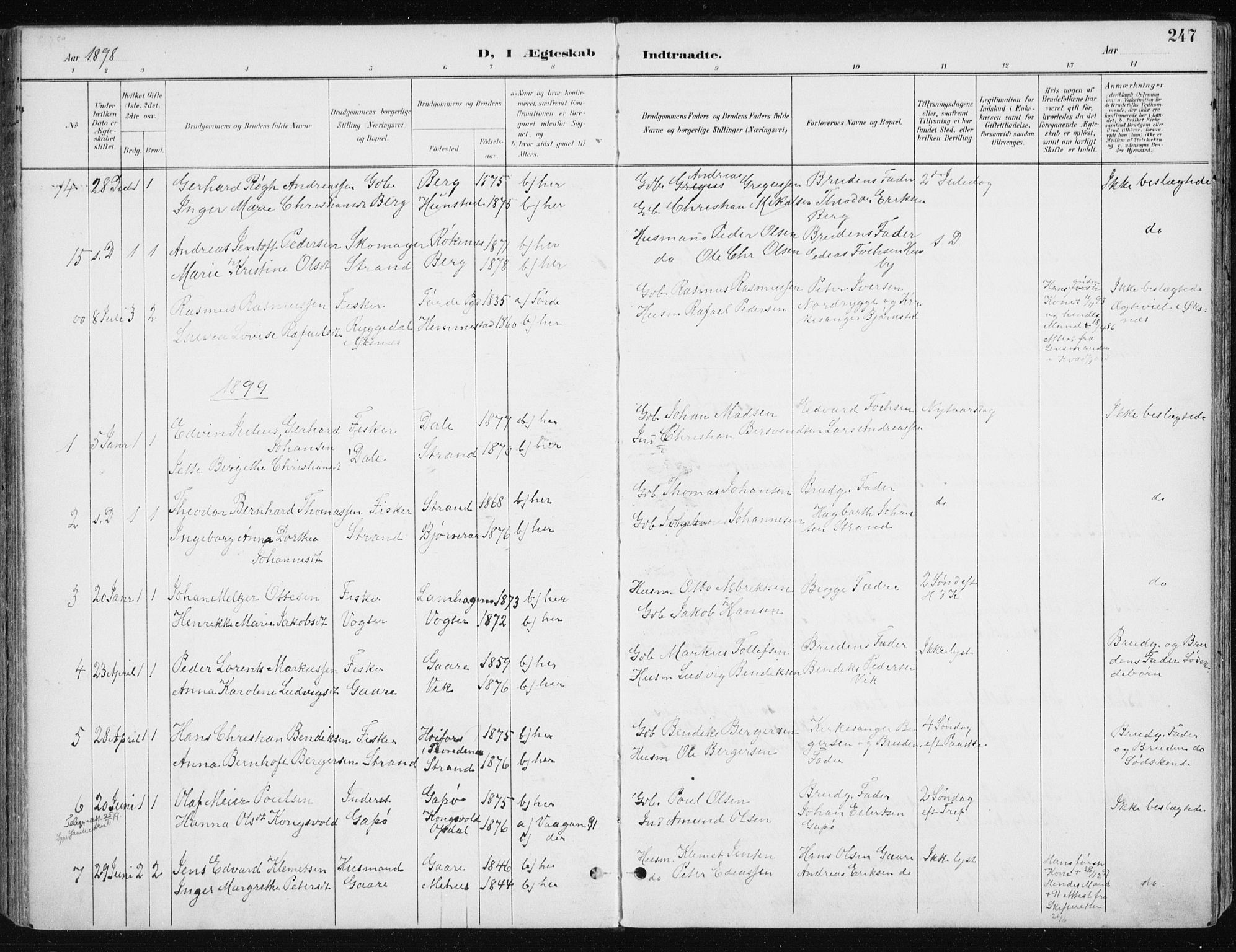 Kvæfjord sokneprestkontor, SATØ/S-1323/G/Ga/Gaa/L0006kirke: Parish register (official) no. 6, 1895-1914, p. 247