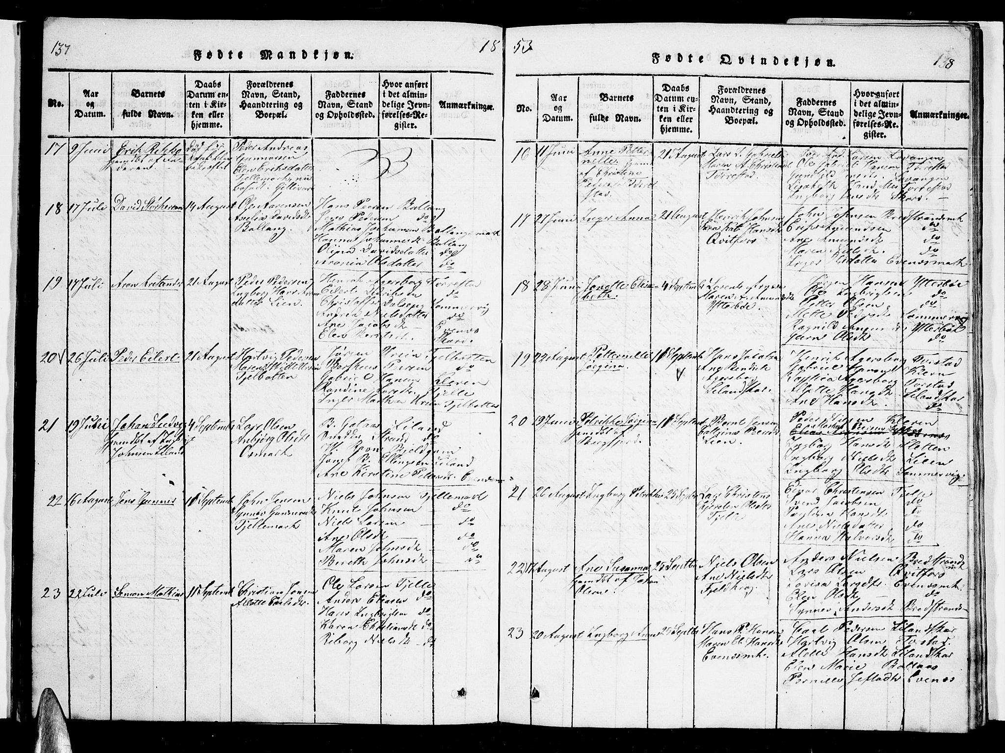 Ministerialprotokoller, klokkerbøker og fødselsregistre - Nordland, AV/SAT-A-1459/863/L0911: Parish register (copy) no. 863C01, 1821-1858, p. 137-138