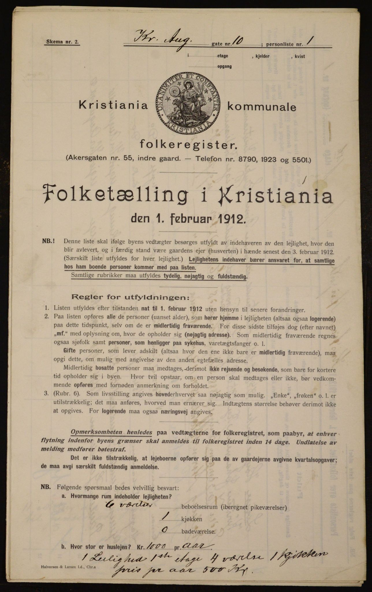 OBA, Municipal Census 1912 for Kristiania, 1912, p. 54261