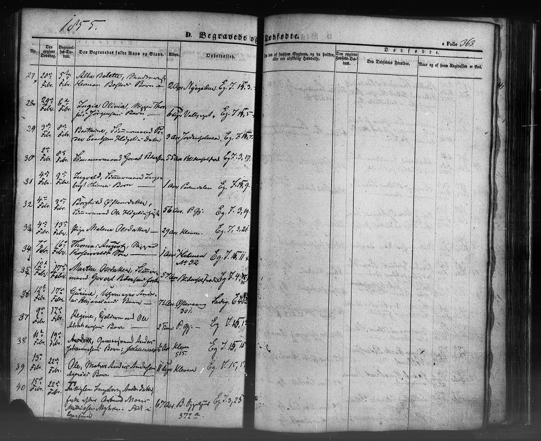 Domkirken sokneprestkontor, AV/SAST-A-101812/001/30/30BB/L0009: Parish register (copy) no. B 9, 1850-1858, p. 363