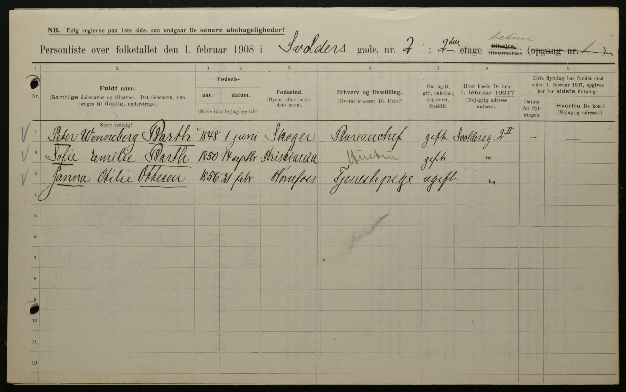 OBA, Municipal Census 1908 for Kristiania, 1908, p. 95483