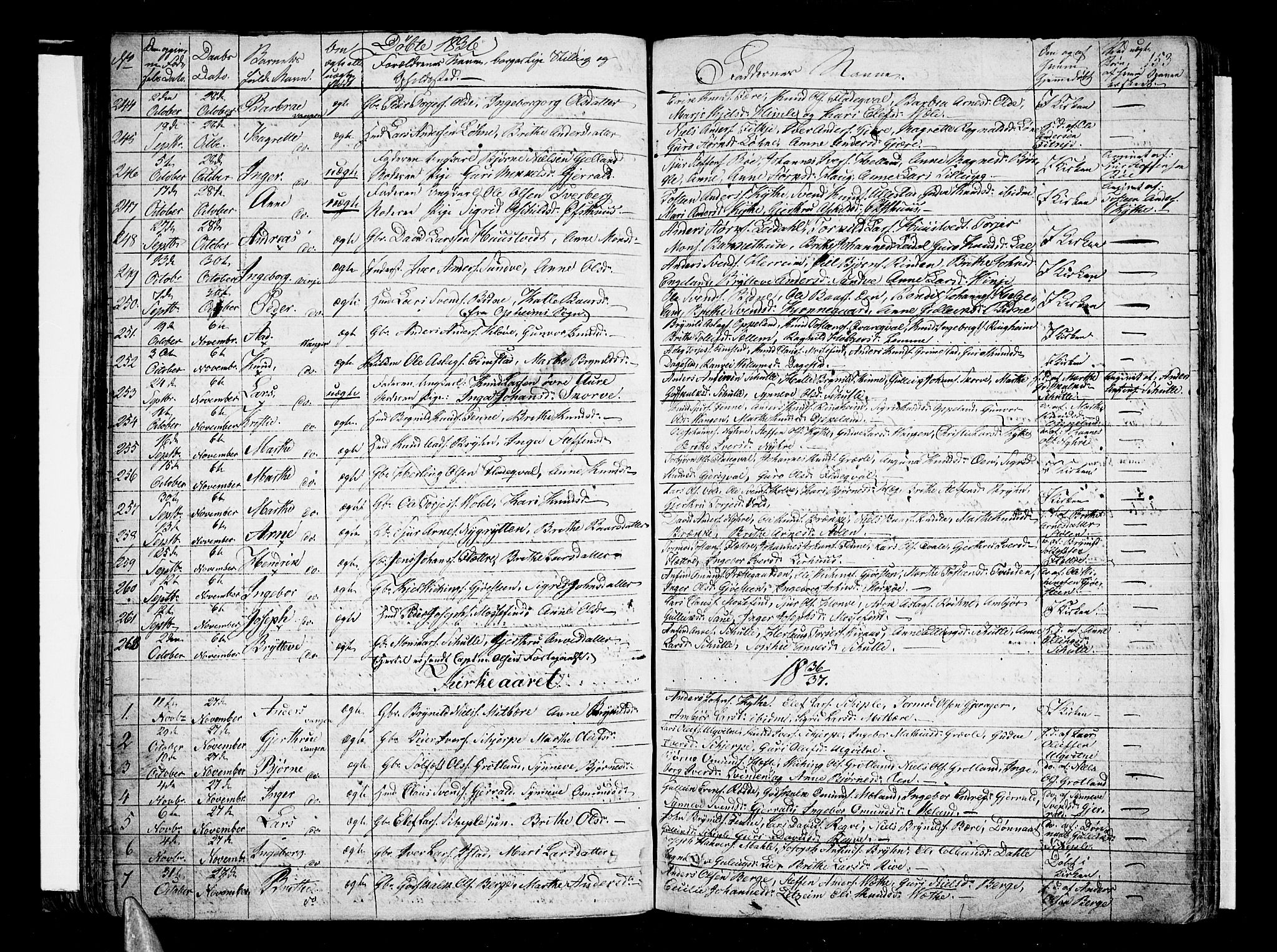 Voss sokneprestembete, SAB/A-79001/H/Haa: Parish register (official) no. A 12, 1823-1837, p. 153