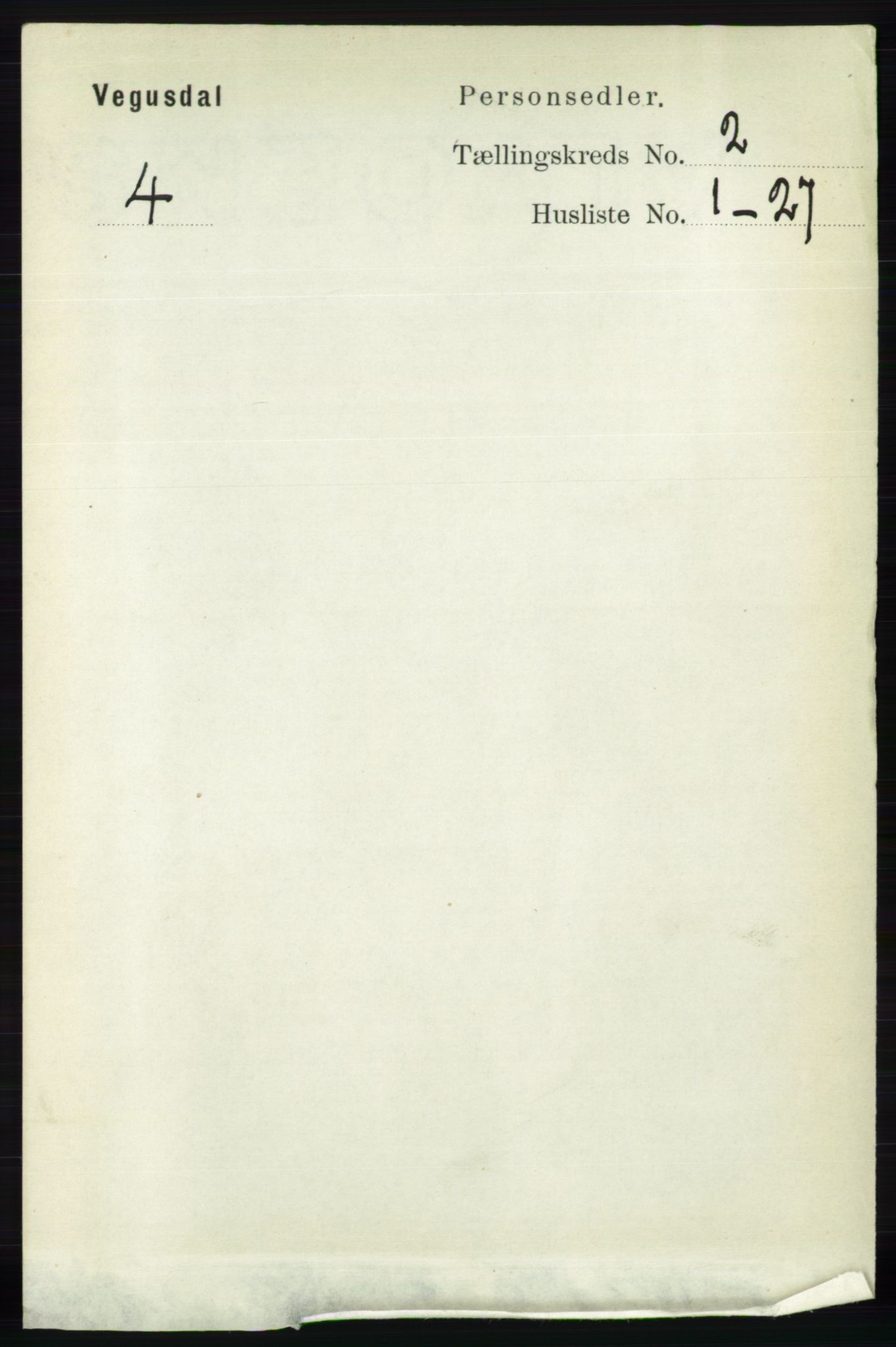 RA, 1891 census for 0934 Vegusdal, 1891, p. 318
