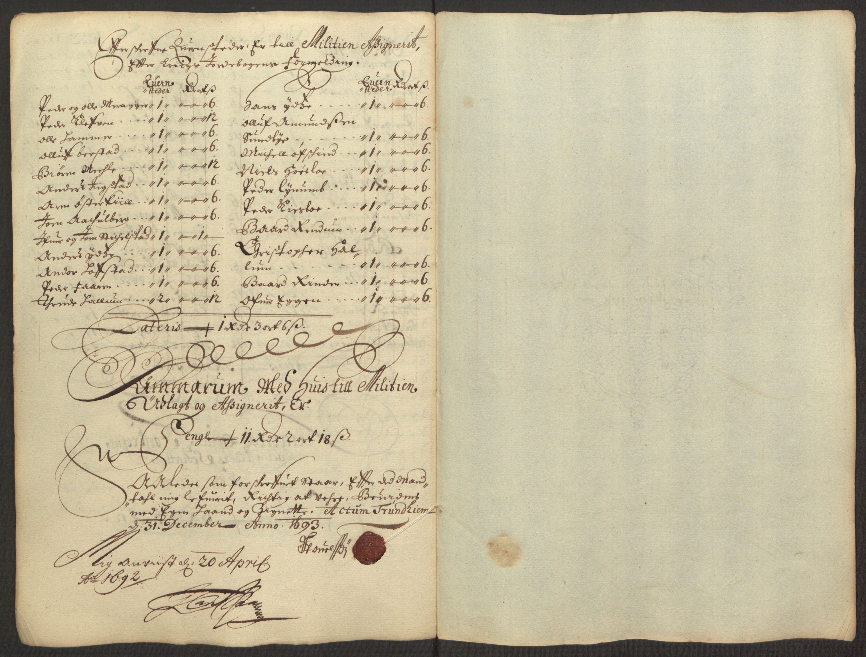 Rentekammeret inntil 1814, Reviderte regnskaper, Fogderegnskap, RA/EA-4092/R62/L4186: Fogderegnskap Stjørdal og Verdal, 1693-1694, p. 30