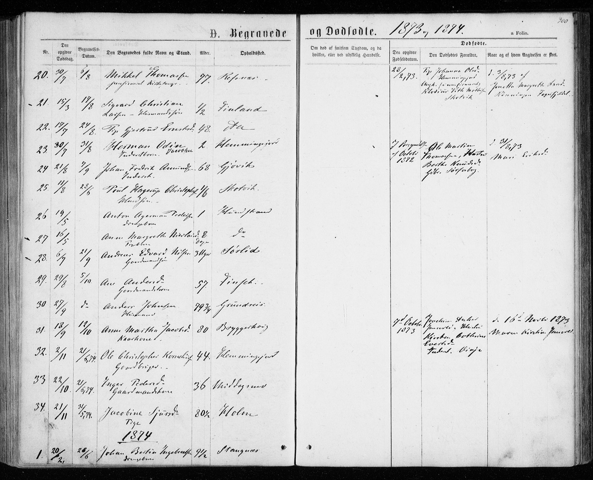 Tranøy sokneprestkontor, SATØ/S-1313/I/Ia/Iaa/L0008kirke: Parish register (official) no. 8, 1867-1877, p. 300
