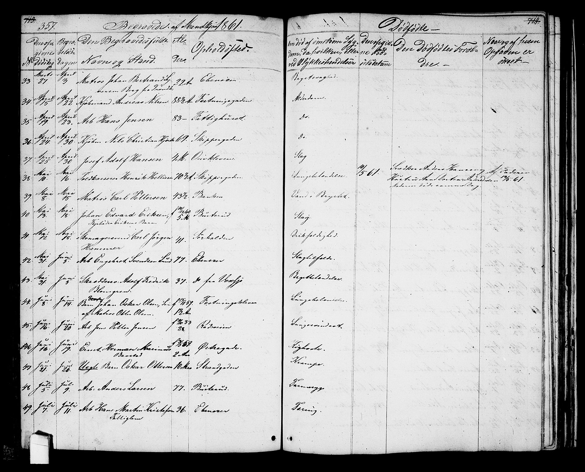 Halden prestekontor Kirkebøker, SAO/A-10909/G/Ga/L0005a: Parish register (copy) no. 5A, 1855-1864, p. 357