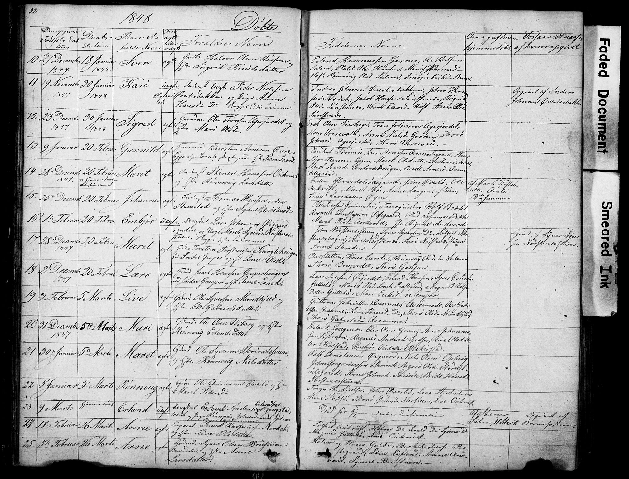 Lom prestekontor, SAH/PREST-070/L/L0012: Parish register (copy) no. 12, 1845-1873, p. 32-33