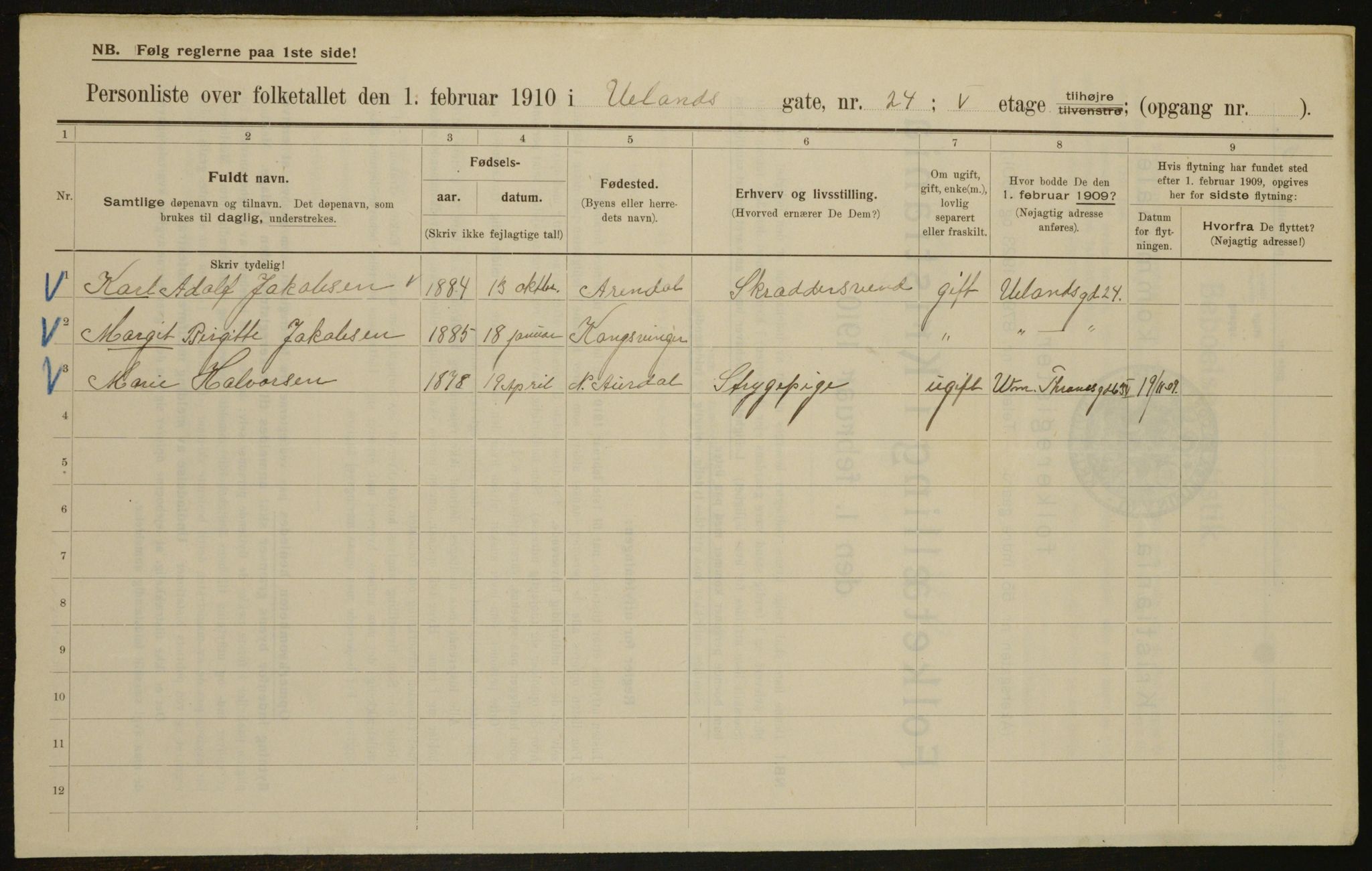 OBA, Municipal Census 1910 for Kristiania, 1910, p. 112550