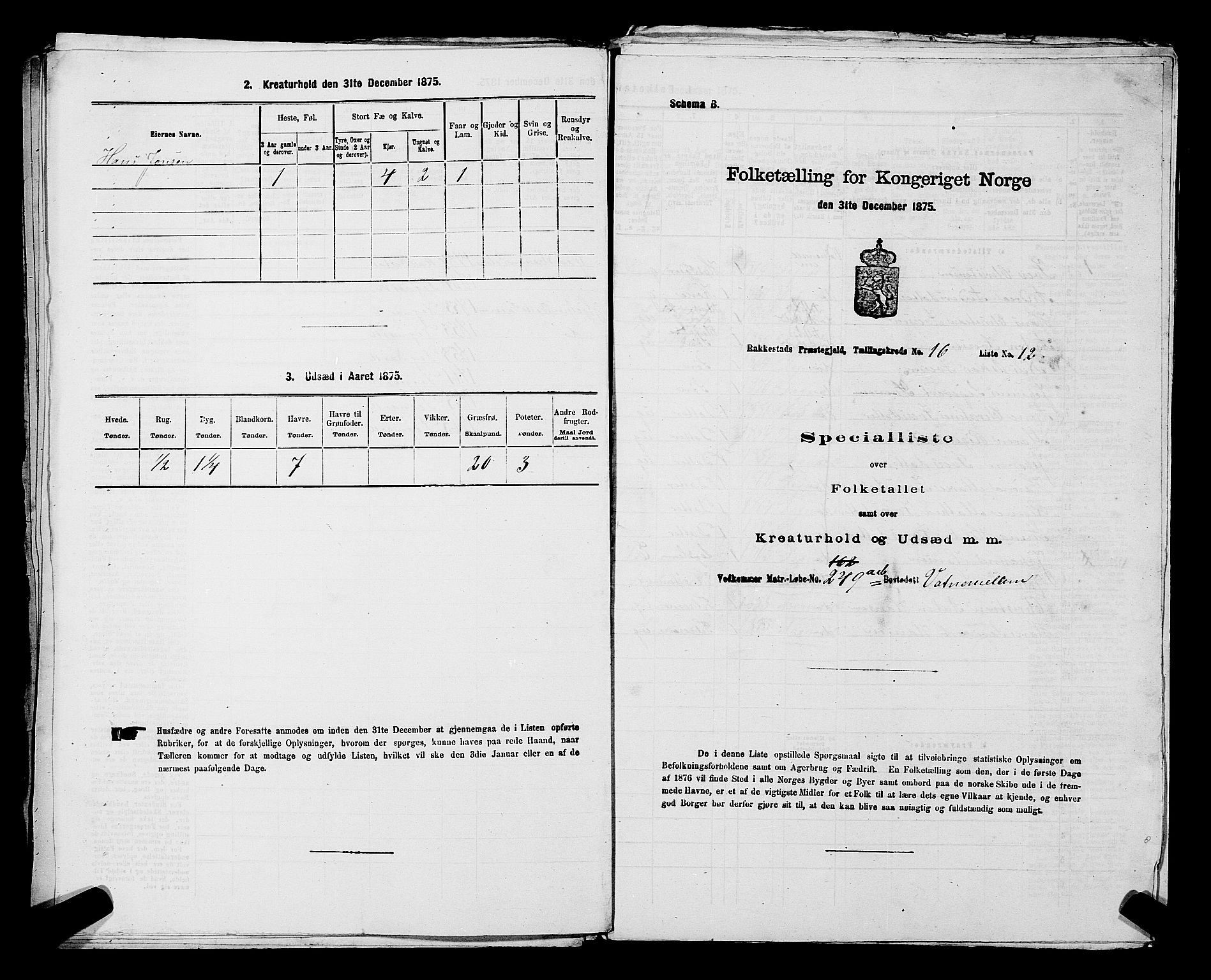 RA, 1875 census for 0128P Rakkestad, 1875, p. 1832