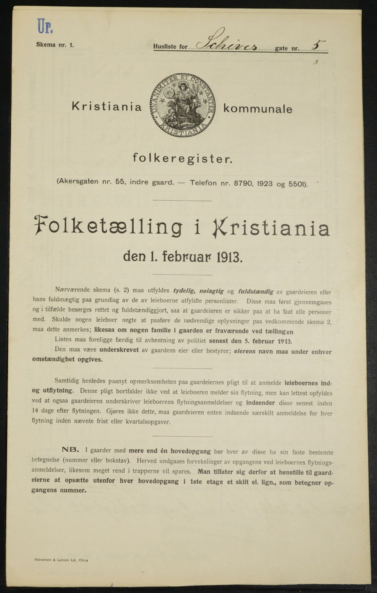 OBA, Municipal Census 1913 for Kristiania, 1913, p. 89559