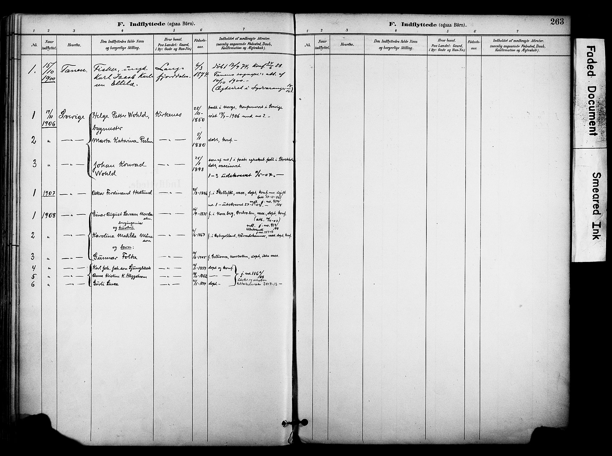 Sør-Varanger sokneprestkontor, AV/SATØ-S-1331/H/Ha/L0004kirke: Parish register (official) no. 4, 1891-1908, p. 263