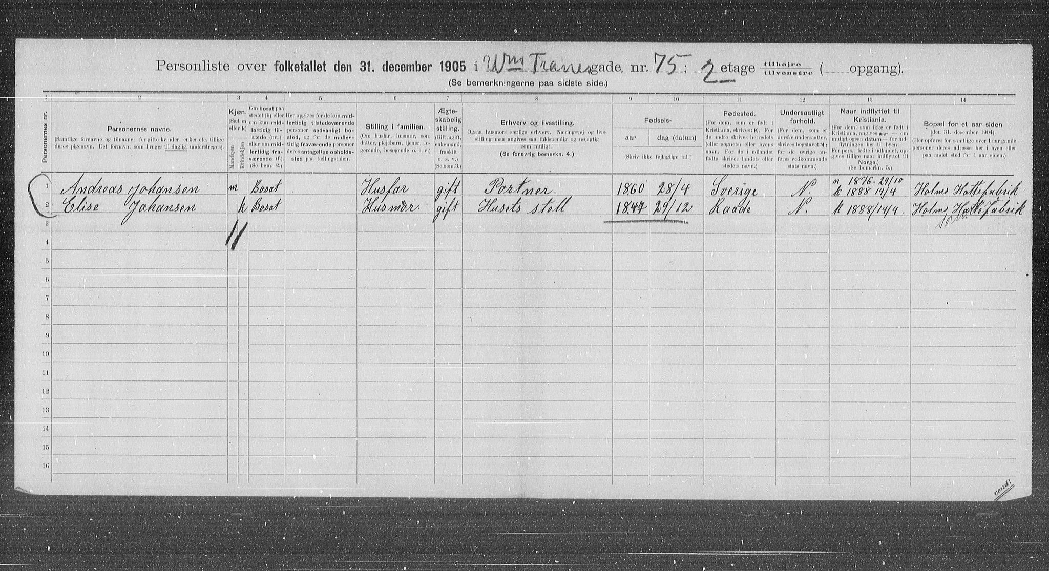 OBA, Municipal Census 1905 for Kristiania, 1905, p. 66937