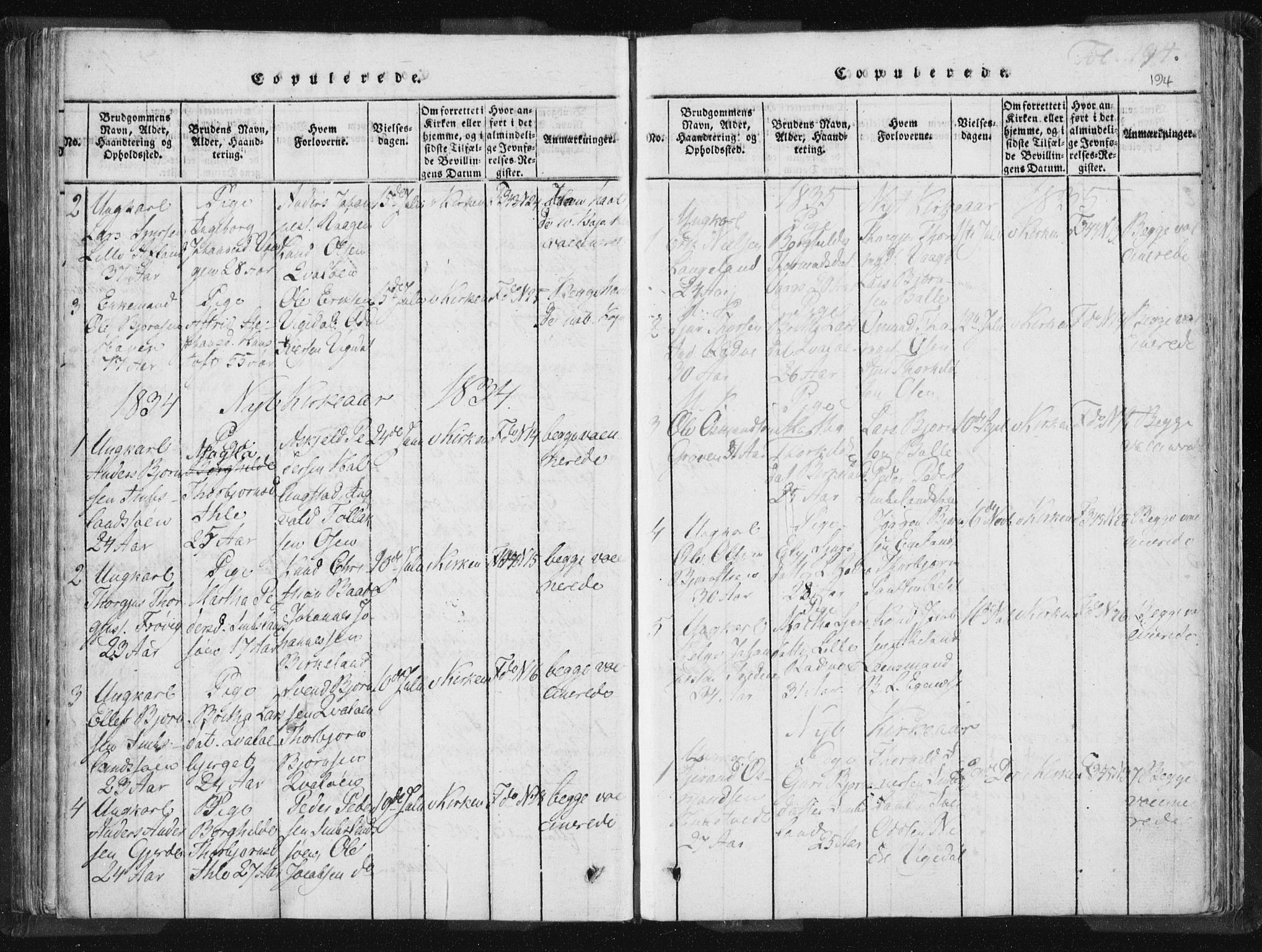 Vikedal sokneprestkontor, AV/SAST-A-101840/01/IV: Parish register (official) no. A 5, 1817-1850, p. 194