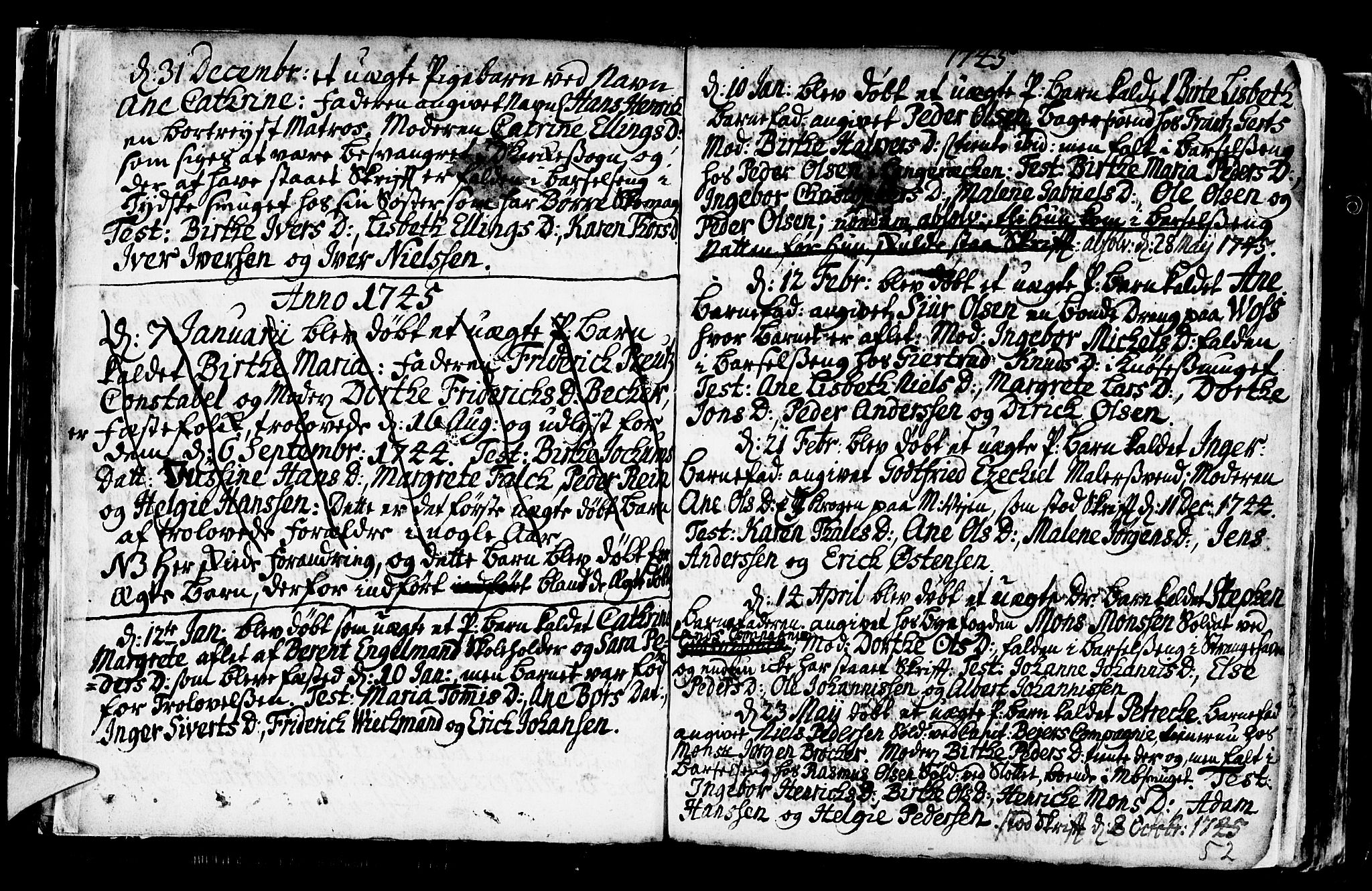 Nykirken Sokneprestembete, AV/SAB-A-77101/H/Haa/L0001: Parish register (official) no. A 1, 1668-1820, p. 52