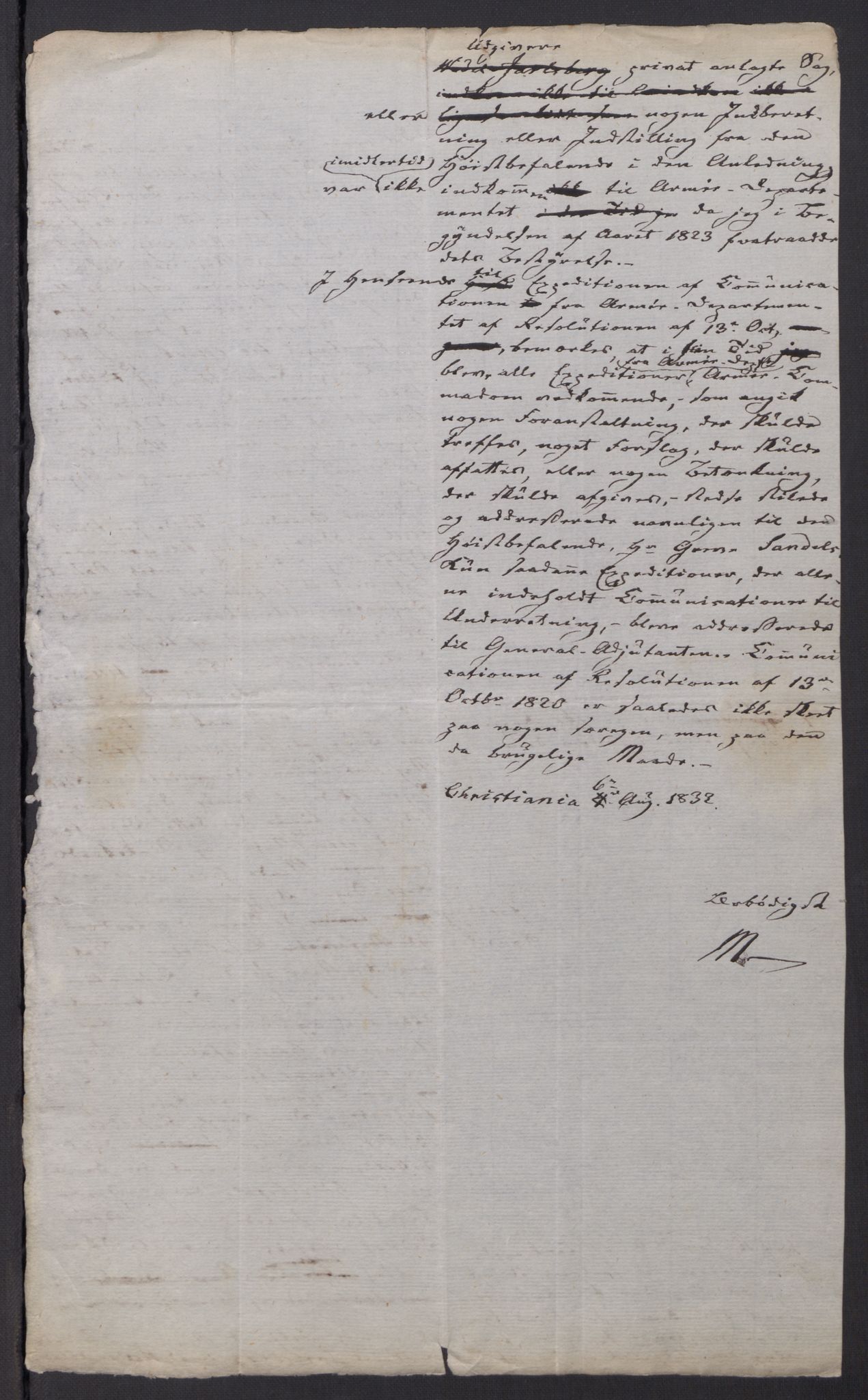 Motzfeldt-familien, AV/RA-PA-0234/D/L001b/0009: -- / "Til de trykte Optegnelser", 1821-1836