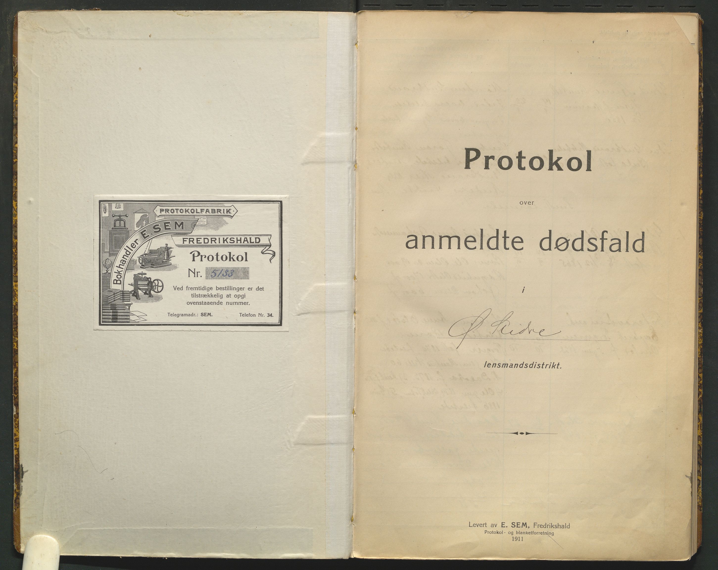 Øystre Slidre lensmannskontor, SAH/LOØ-018/H/Ha/Haa/L0001/0002: Dødsfallsprotokoller / Dødsfallsprotokoll, 1911-1919